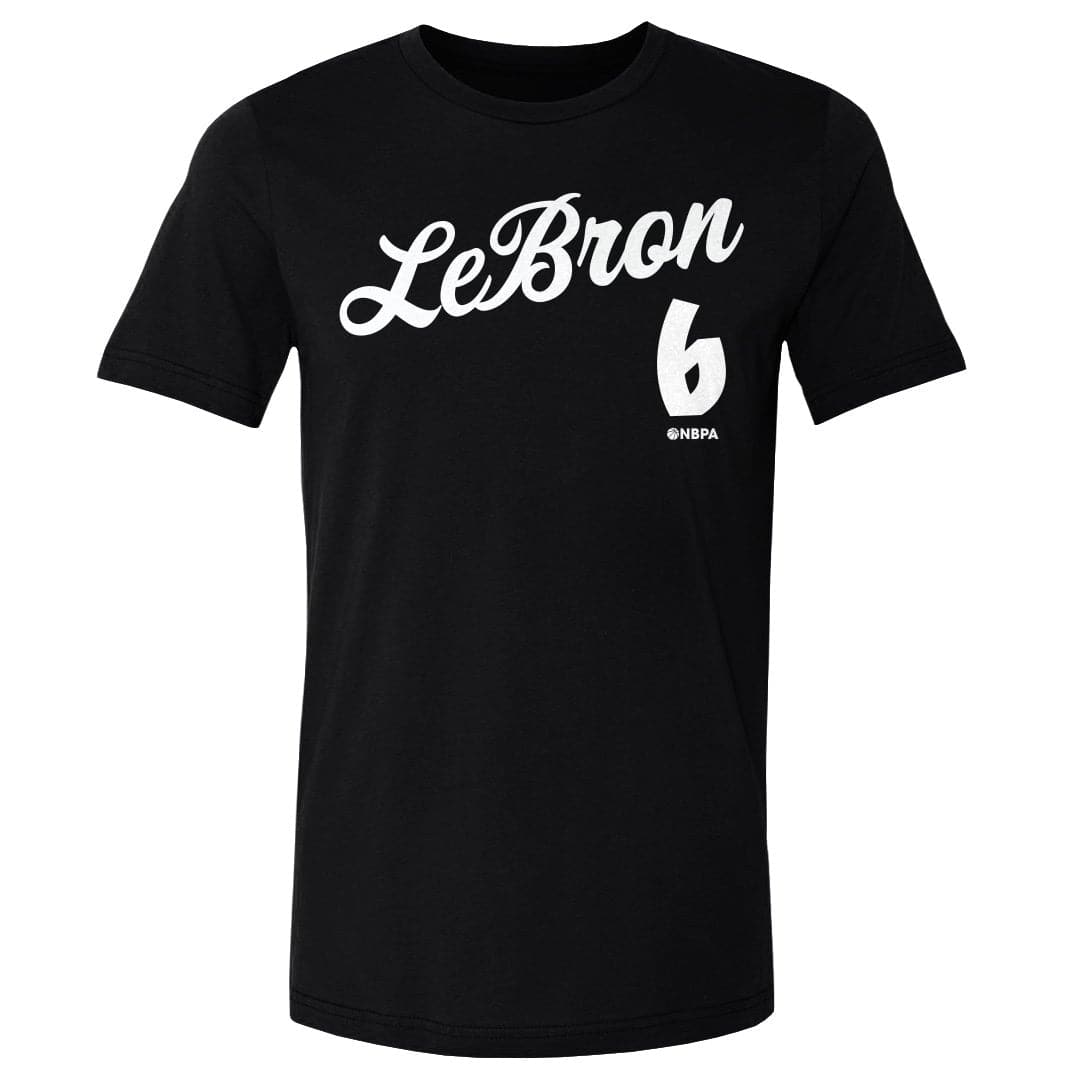 500 Level T-Shirts LeBron James Los Angeles Lakers 500 Level NBA Script T-Shirt - Black