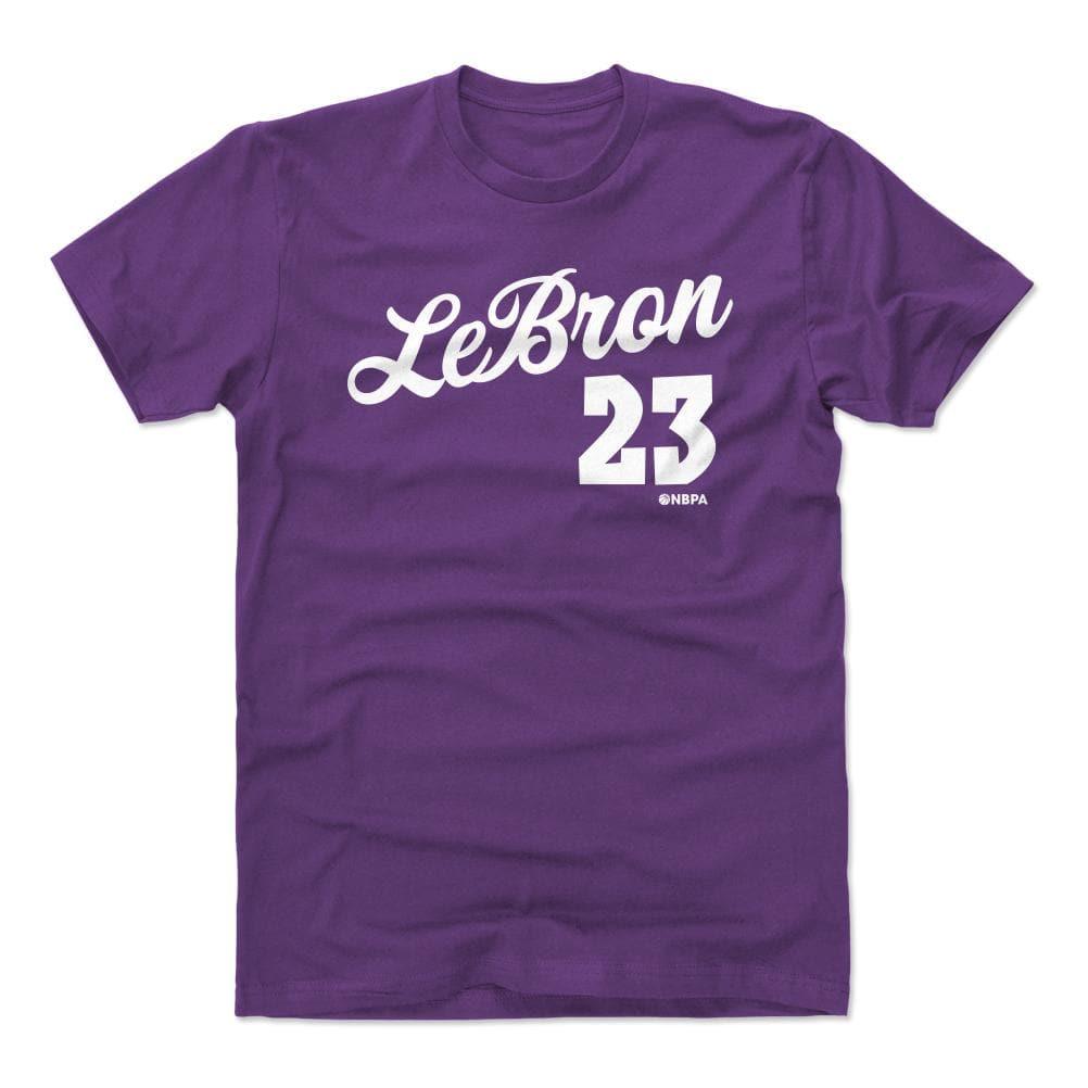 500 Level T-Shirts LeBron James Los Angeles Lakers 500 Level NBA Script T-Shirt - Purple