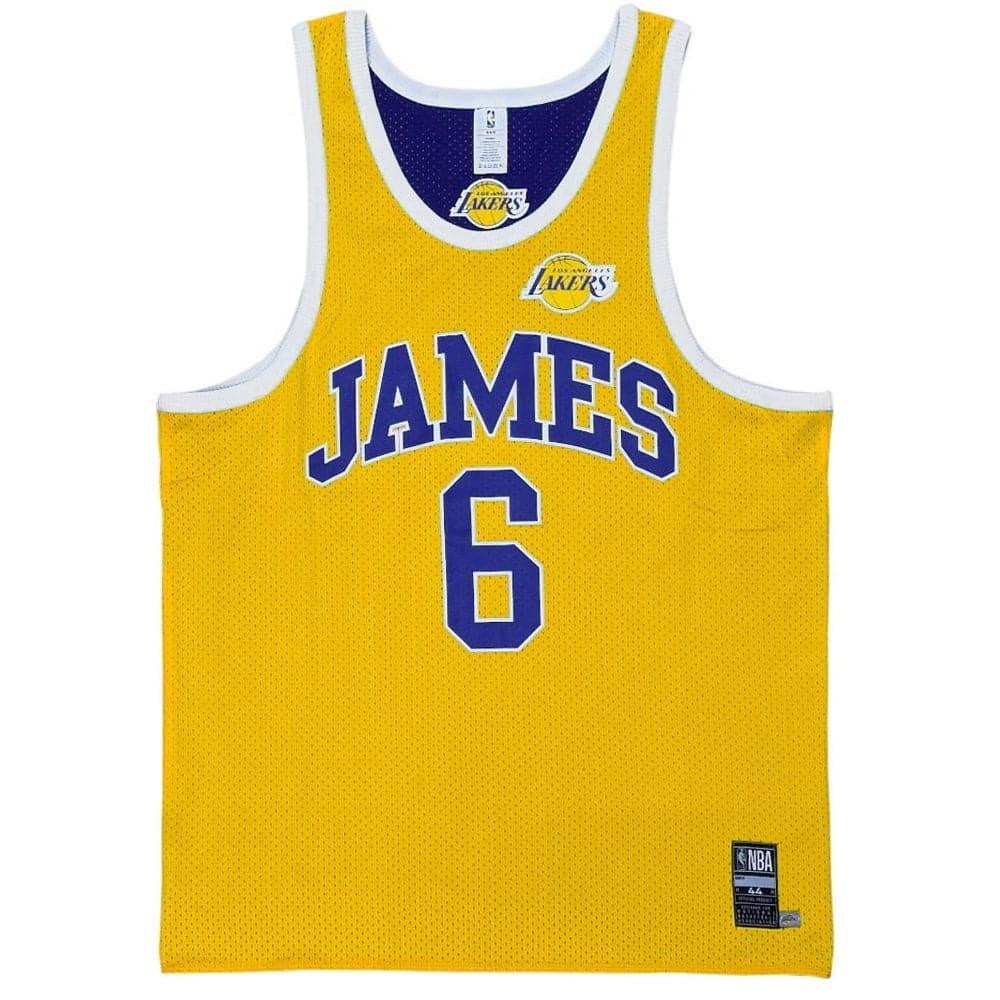 NBA Essentials Jerseys LeBron James Los Angeles Lakers NBA Essentials Reversible Mesh Tank - Gold/Purple