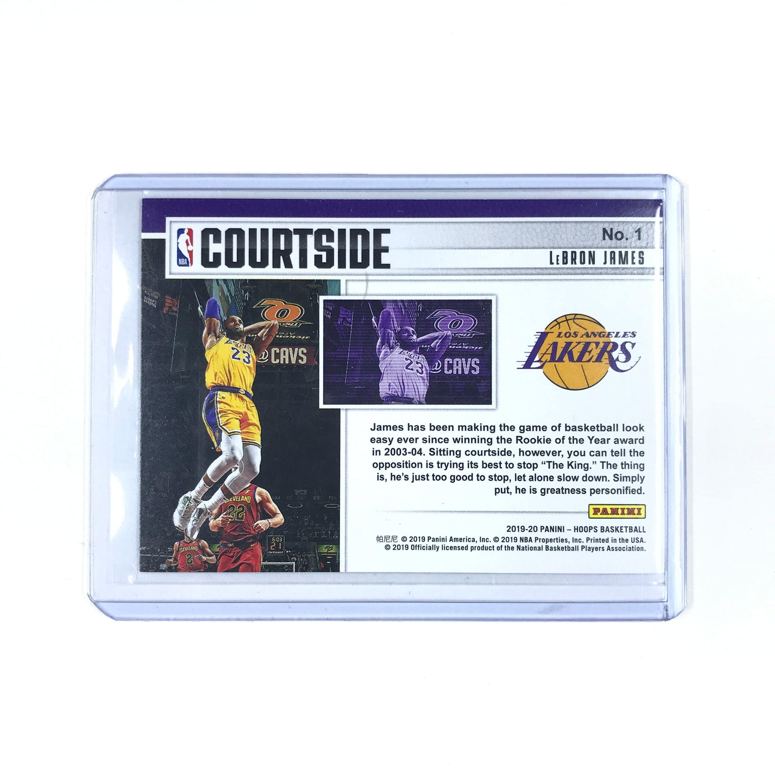 Panini Cards LeBron James Los Angeles Lakers Panini 19-20 NBA Hoops Courtside Insert Card