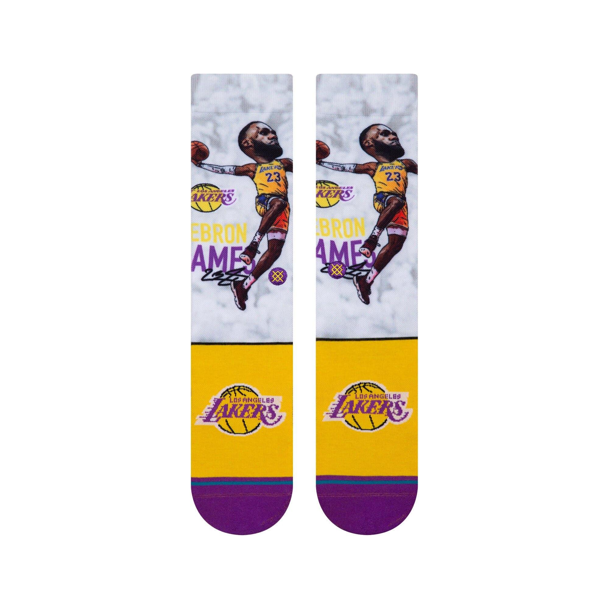 Stance Socks LeBron James Los Angeles Lakers Stance NBA Big Head Crew Socks