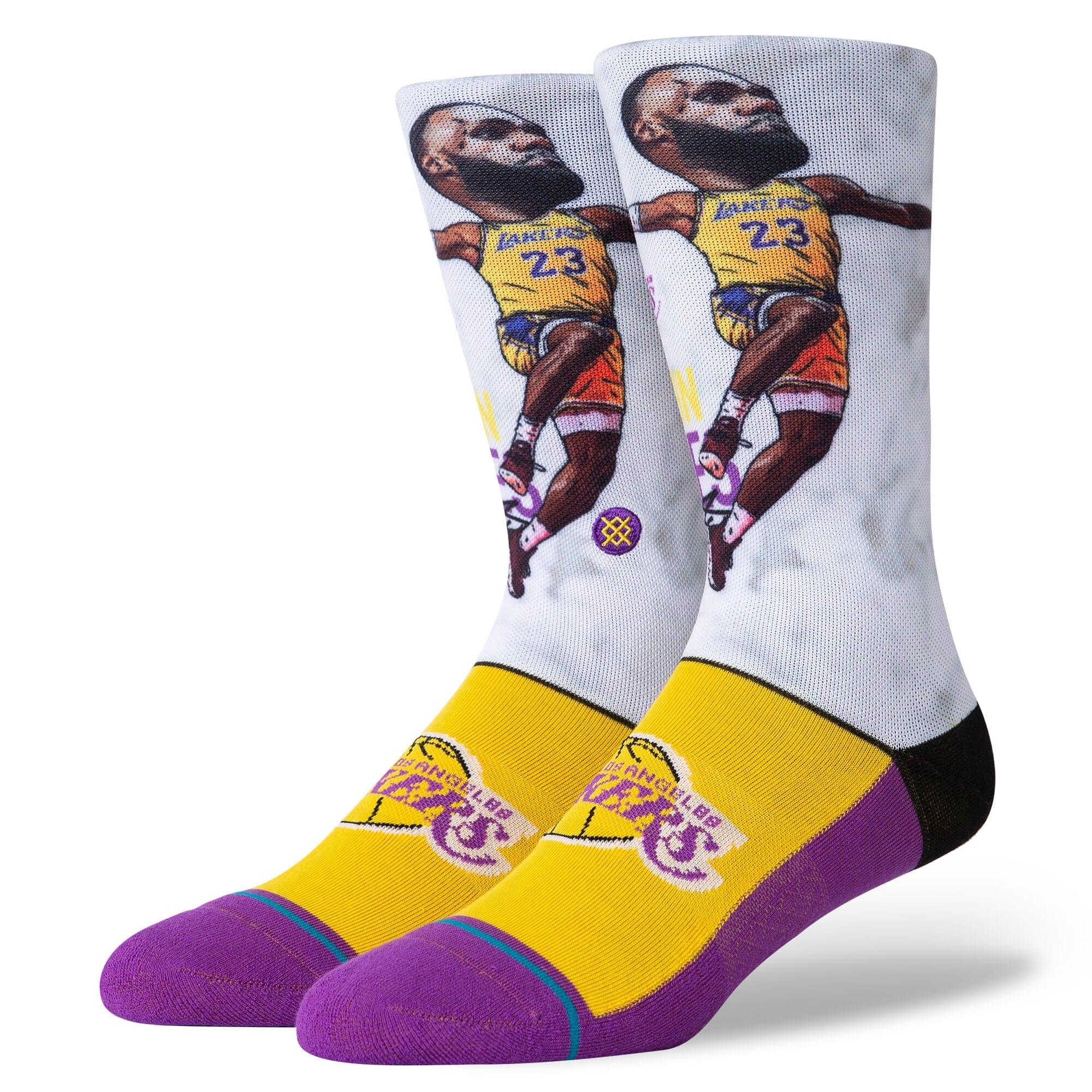 Stance Socks LeBron James Los Angeles Lakers Stance NBA Big Head Crew Socks