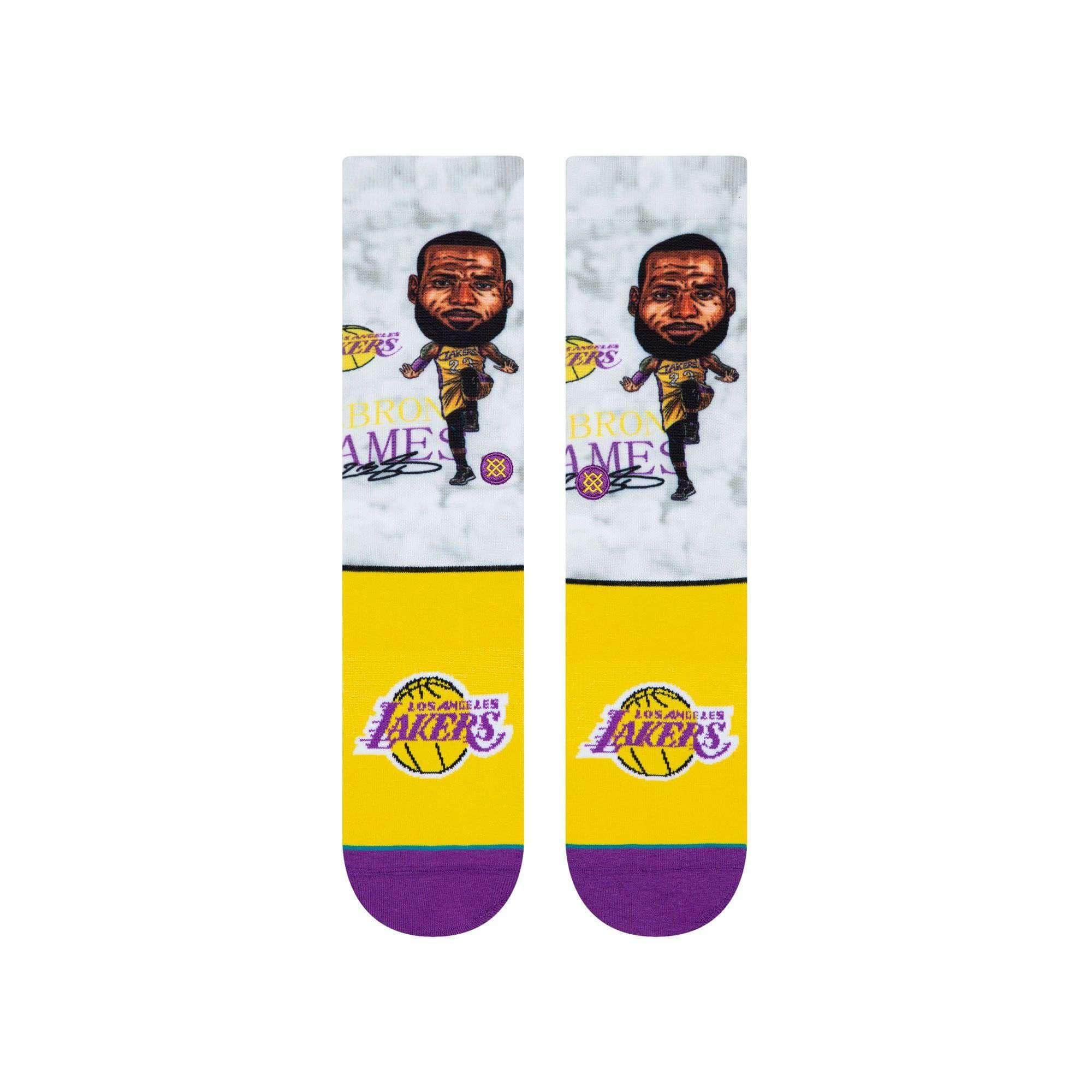 Stance Socks LeBron James Los Angeles Lakers Stance NBA Big Head Crew Socks