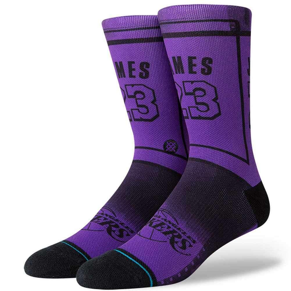 Stance Socks Large (9-12 US) LeBron James Los Angeles Lakers Stance NBA Tonal Jersey Crew Socks - Purple