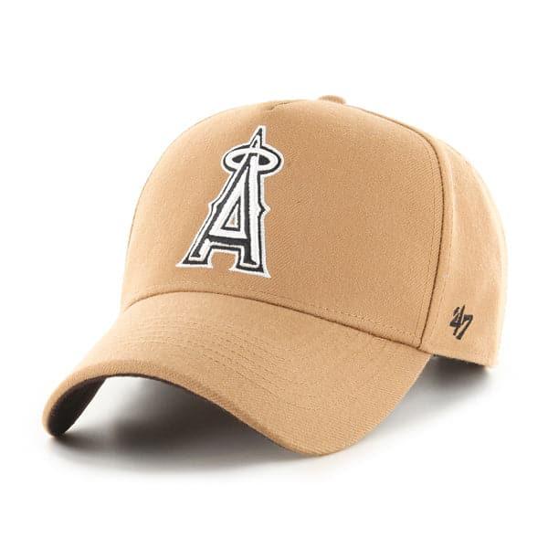 47 Brand Caps Los Angeles Angels '47 MLB Monochrome Logo MVP DT Snapback Hat - Camel