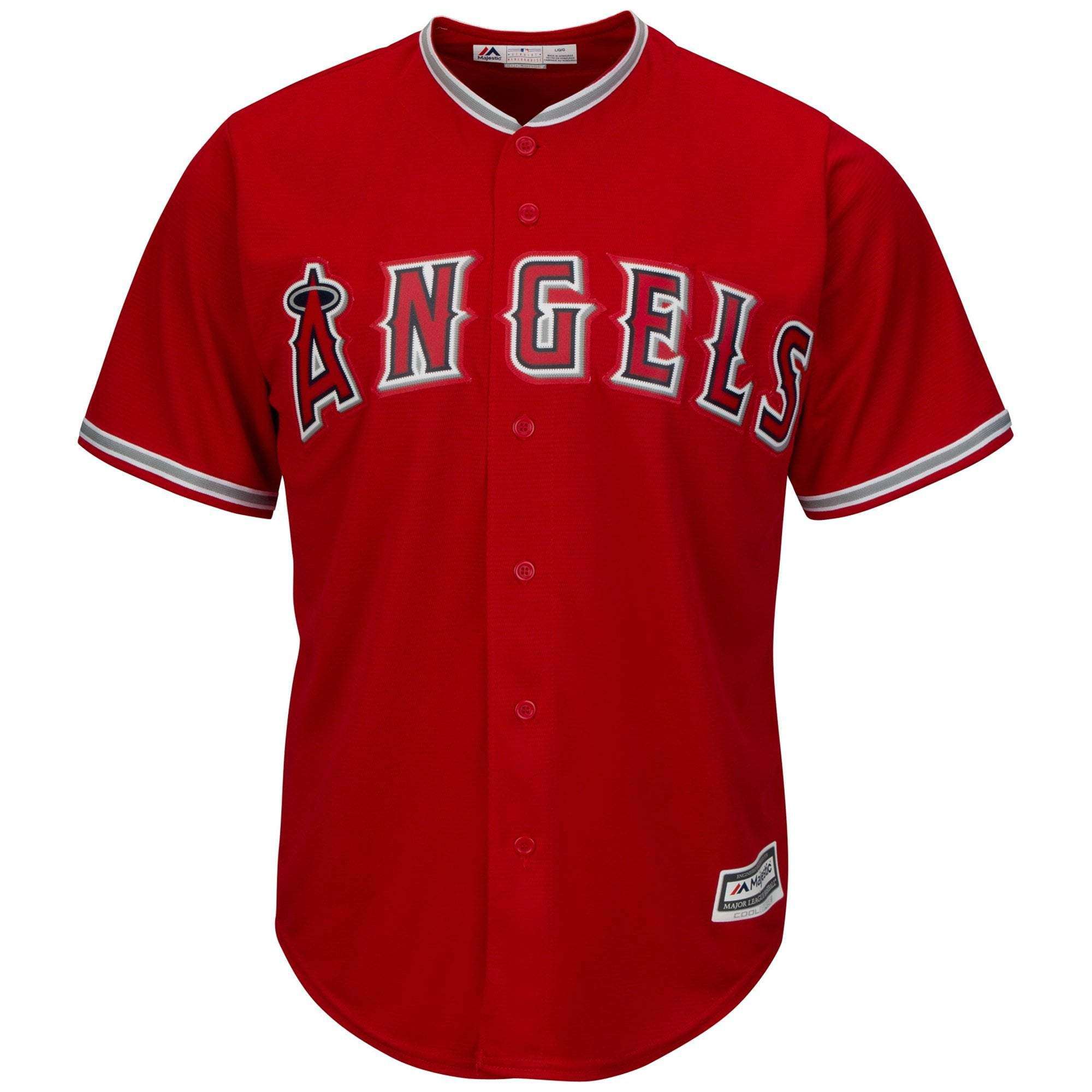 Majestic Athletic Jerseys Los Angeles Angels Majestic MLB AC Cool Base Replica Jersey - Red