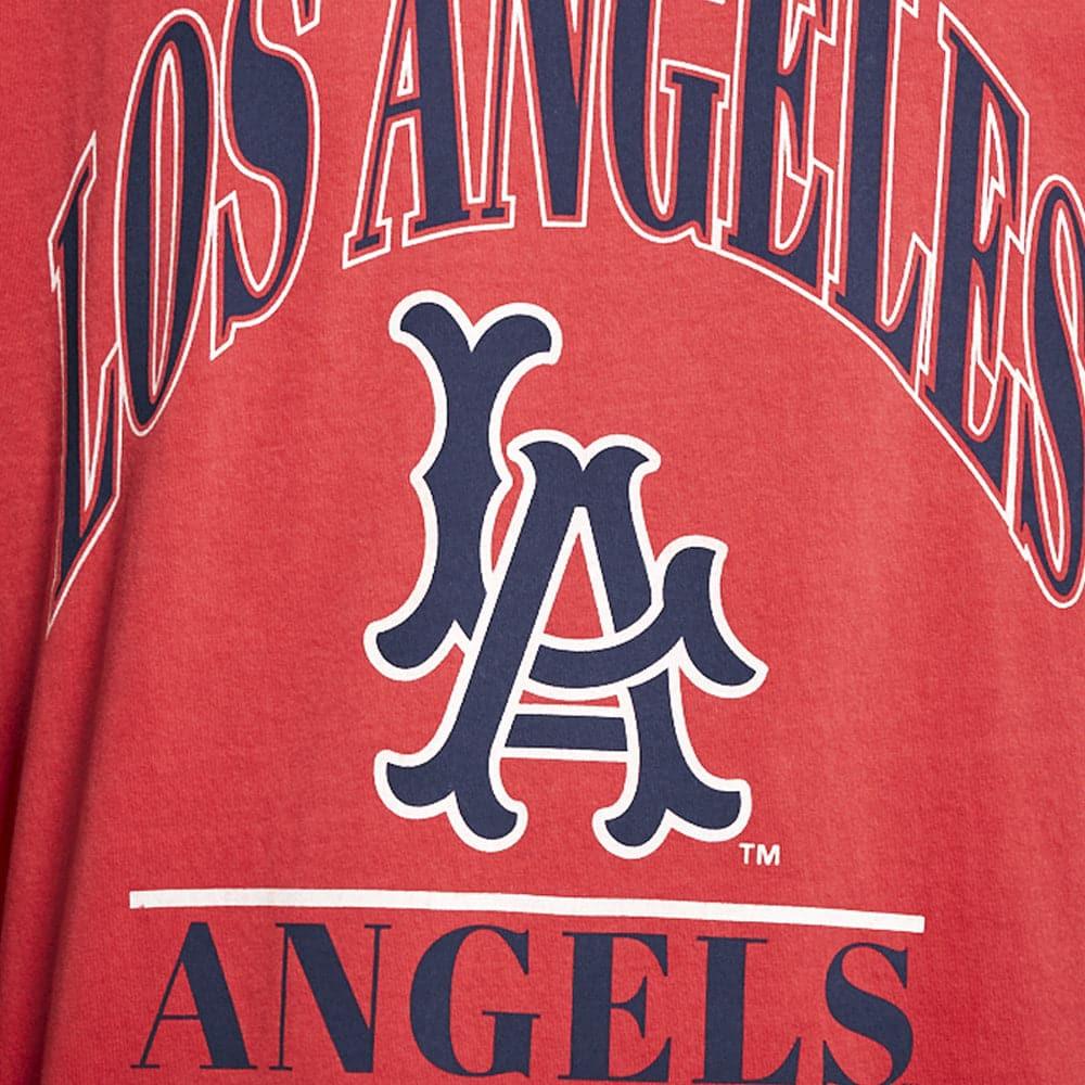 Majestic Athletic T-Shirts Los Angeles Angels Majestic MLB Classic Arch Vintage T-Shirt - Faded Red