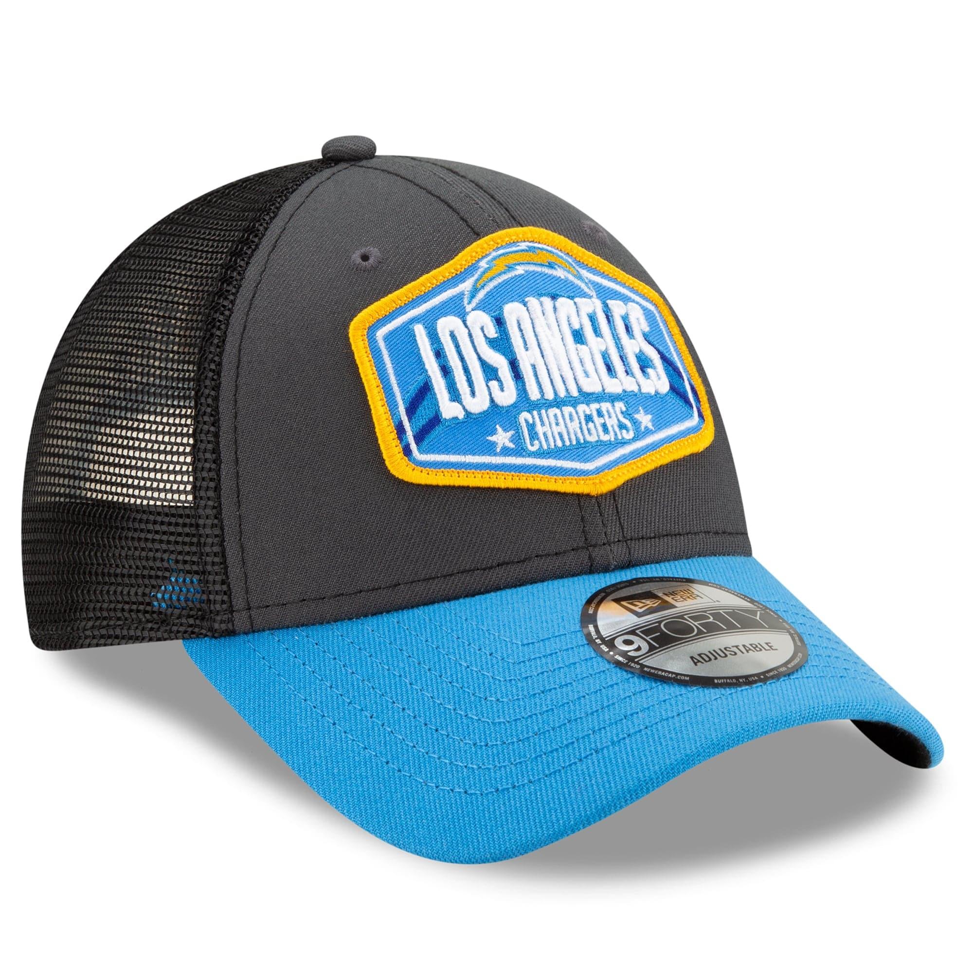 New Era Caps Los Angeles Chargers New Era 2021 NFL Draft 9FORTY Snapback Curve Hat - Graphite