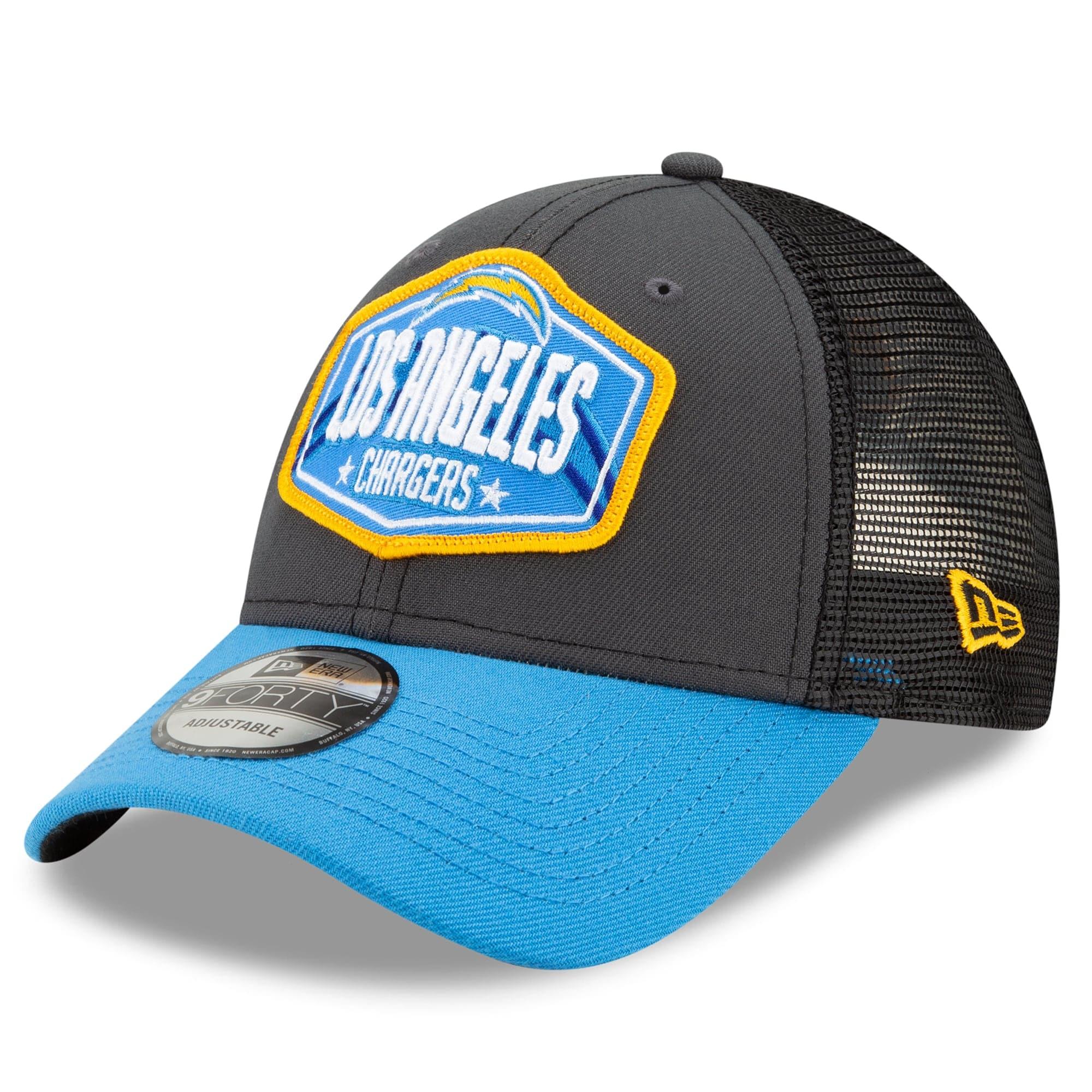 New Era Caps Los Angeles Chargers New Era 2021 NFL Draft 9FORTY Snapback Curve Hat - Graphite