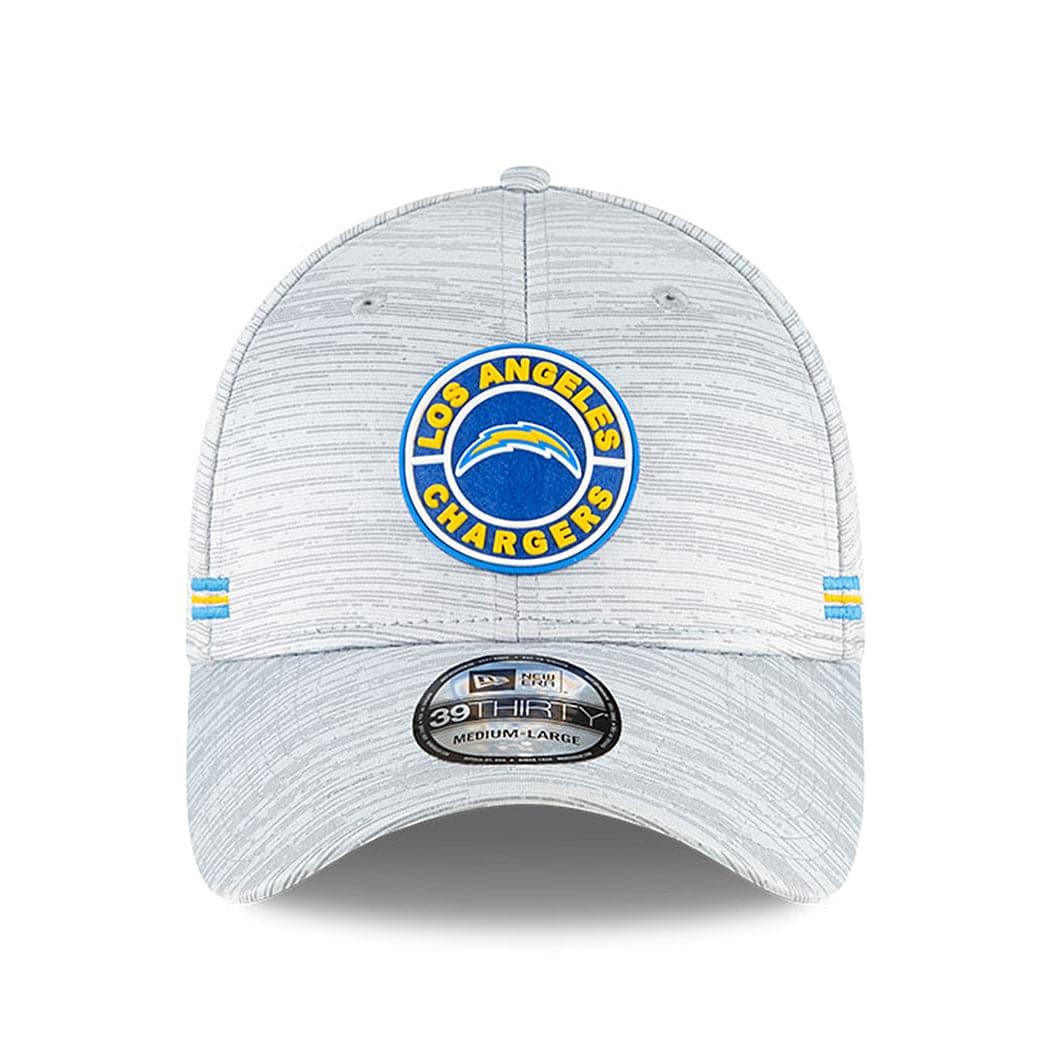 New Era Caps Los Angeles Chargers New Era NFL 2020 Sideline 39THIRTY Flex Fit Curve Hat - Grey