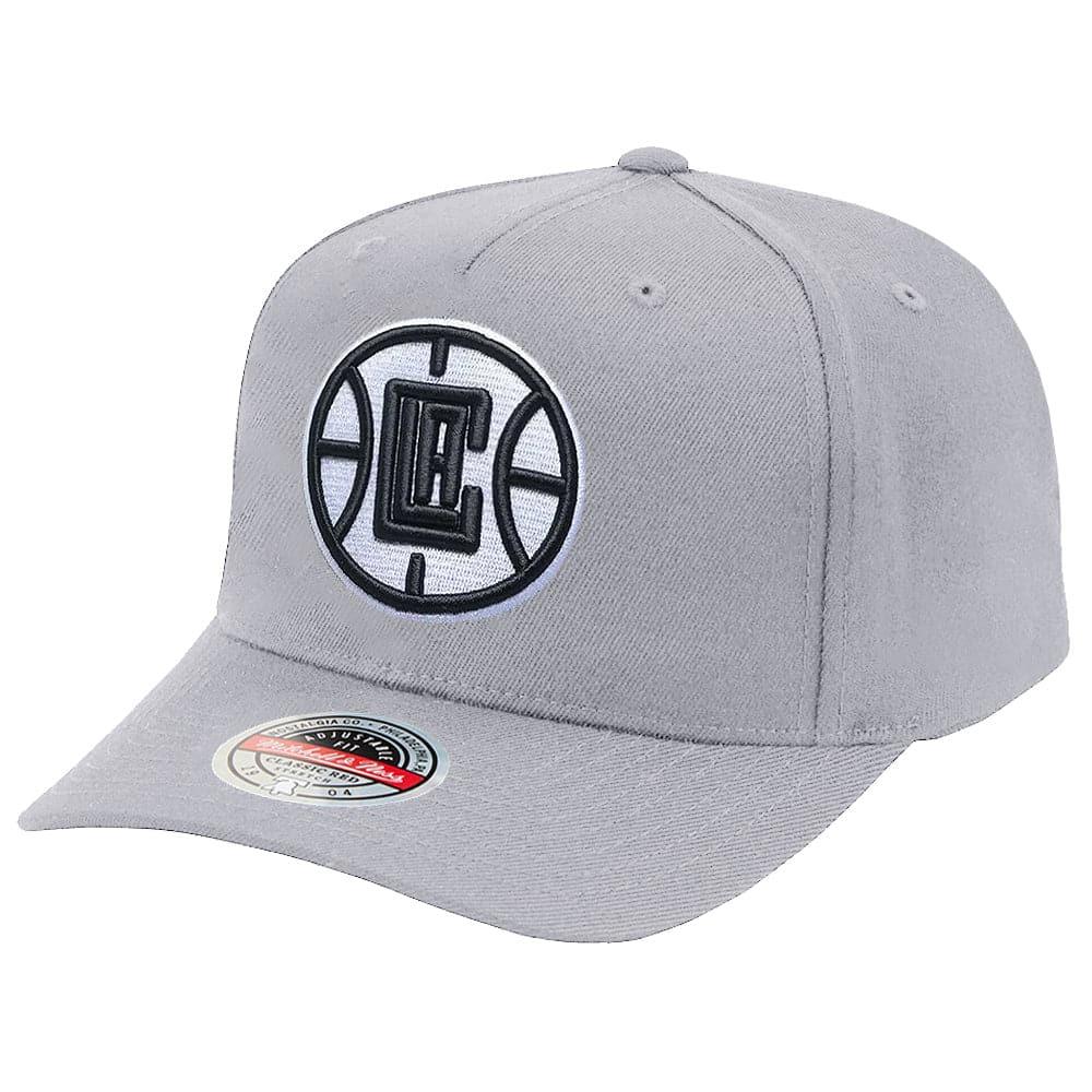 Mitchell And Ness Caps Los Angeles Clippers Mitchell & Ness NBA Greytones Classic Red Snapback Hat - Grey