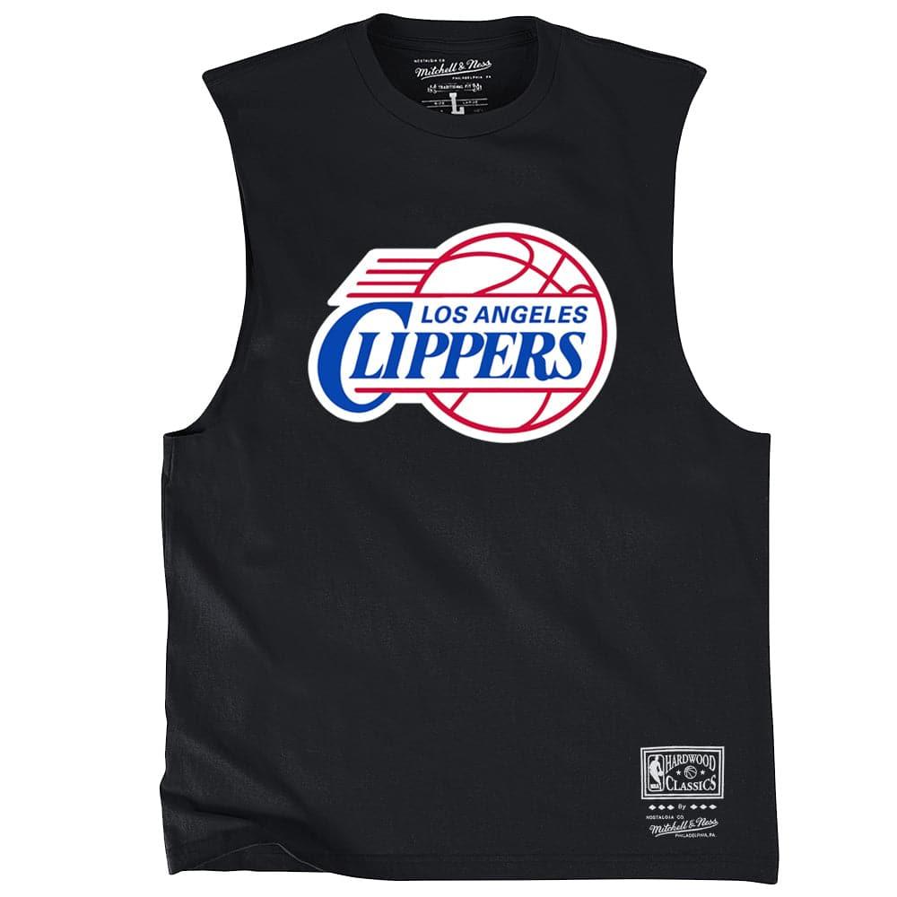 Mitchell And Ness T-Shirts Los Angeles Clippers Mitchell & Ness NBA HWC Retro Logo Sleeveless Muscle T-Shirt - Black