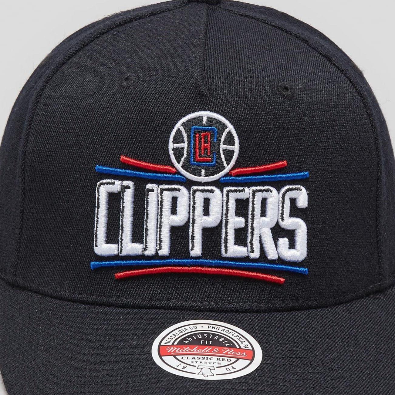 Mitchell And Ness Caps Los Angeles Clippers Mitchell & Ness NBA Team Classic Red Snapback Hat - Black