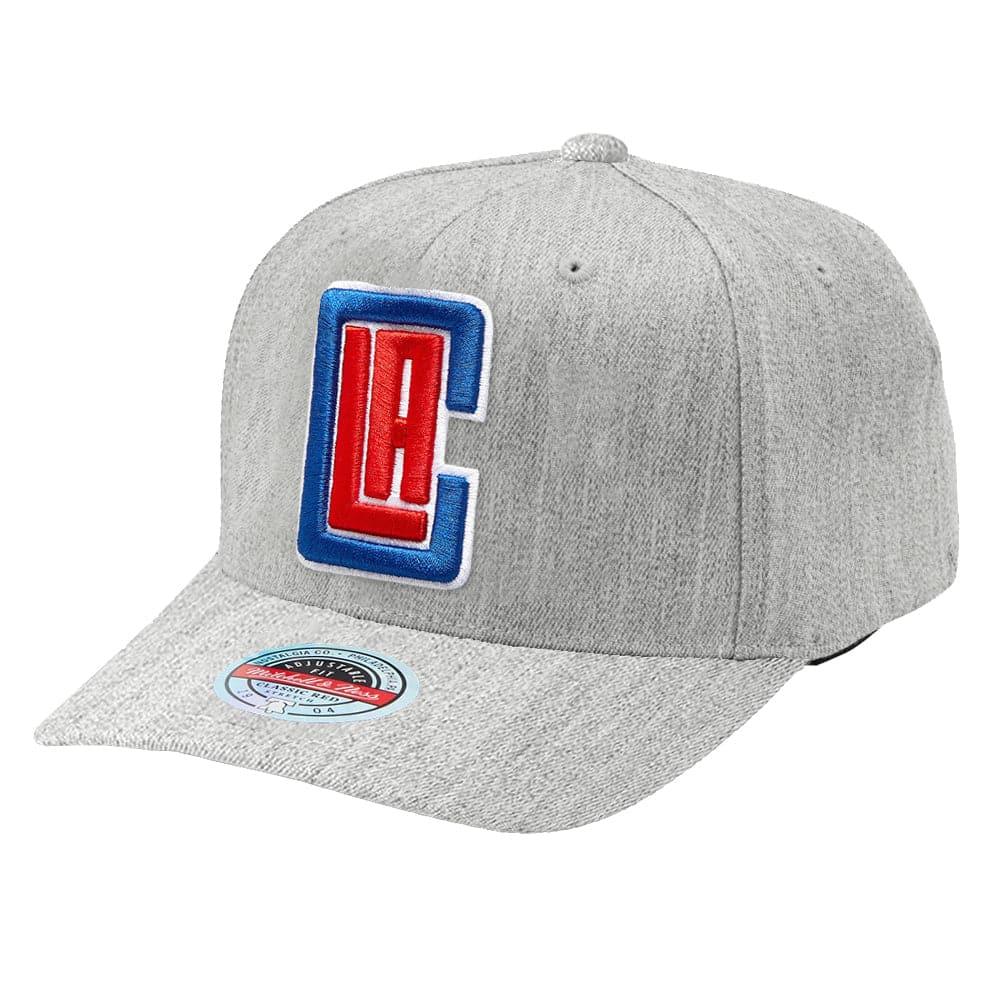 Mitchell And Ness Caps Los Angeles Clippers Mitchell & Ness NBA Team Curve Snapback Hat - Heather Grey