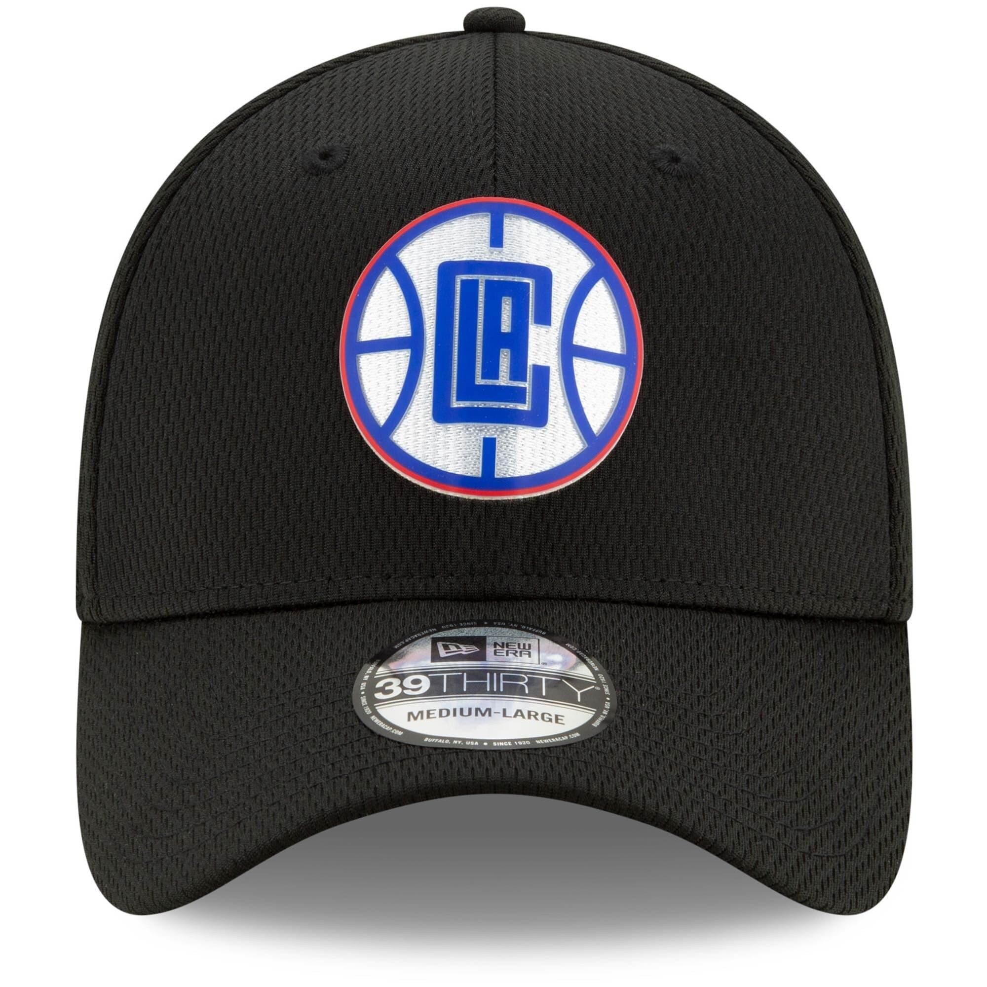 New Era Caps Los Angeles Clippers New Era NBA 2020 Back Half 39THIRTY Flex Fit Curve Hat - Black