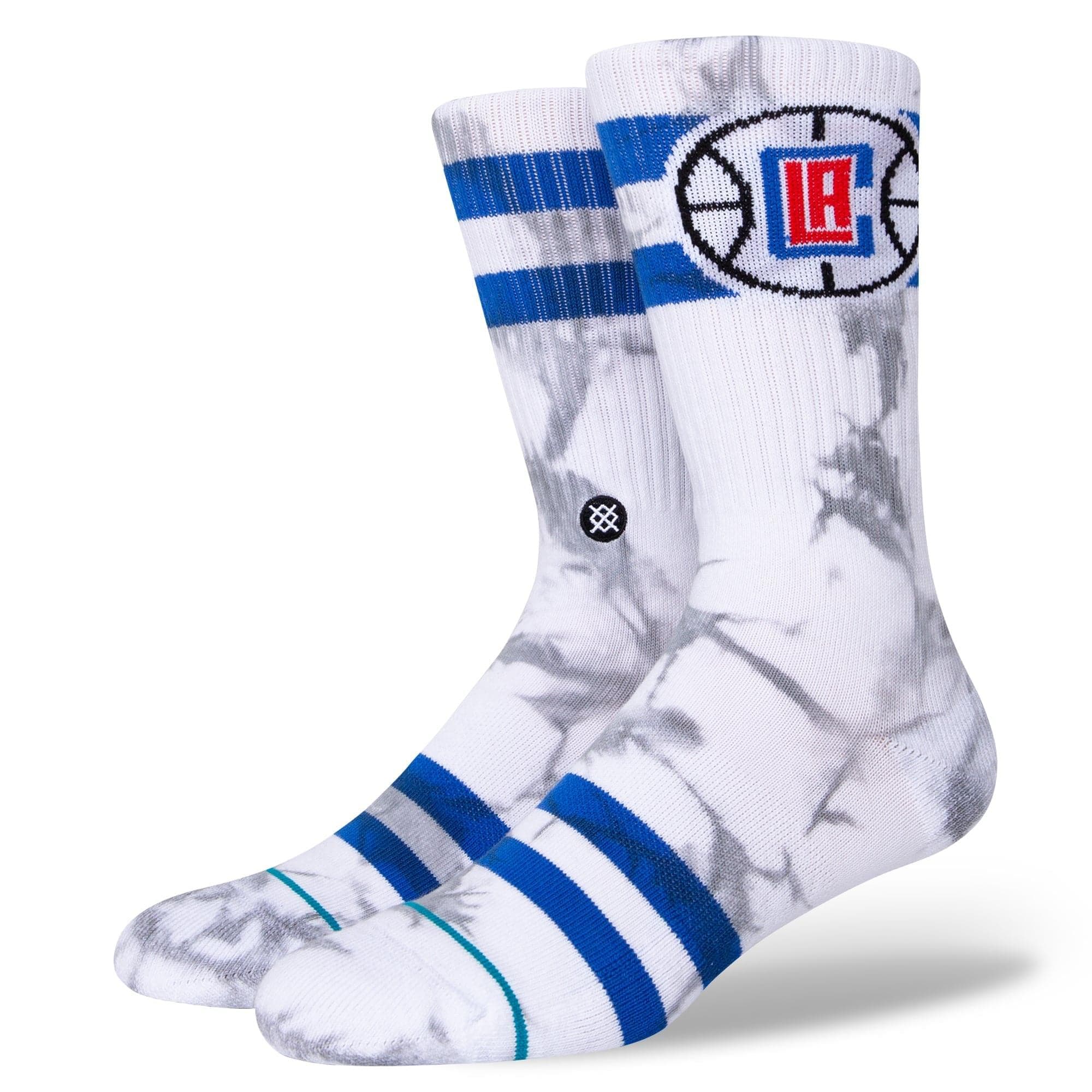 Stance Socks Large (9-12 US) Los Angeles Clippers Stance NBA Team Dyed Crew Socks - White
