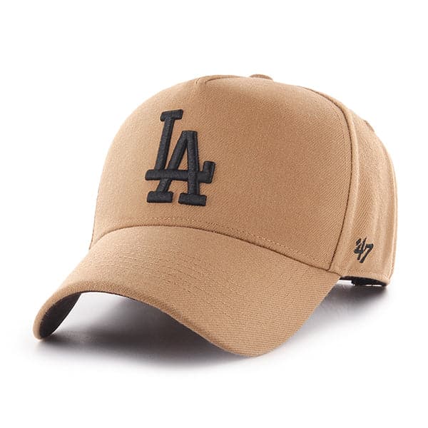 47 Brand Caps Los Angeles Dodgers '47 MLB Monochrome Logo MVP DT Snapback Hat - Camel