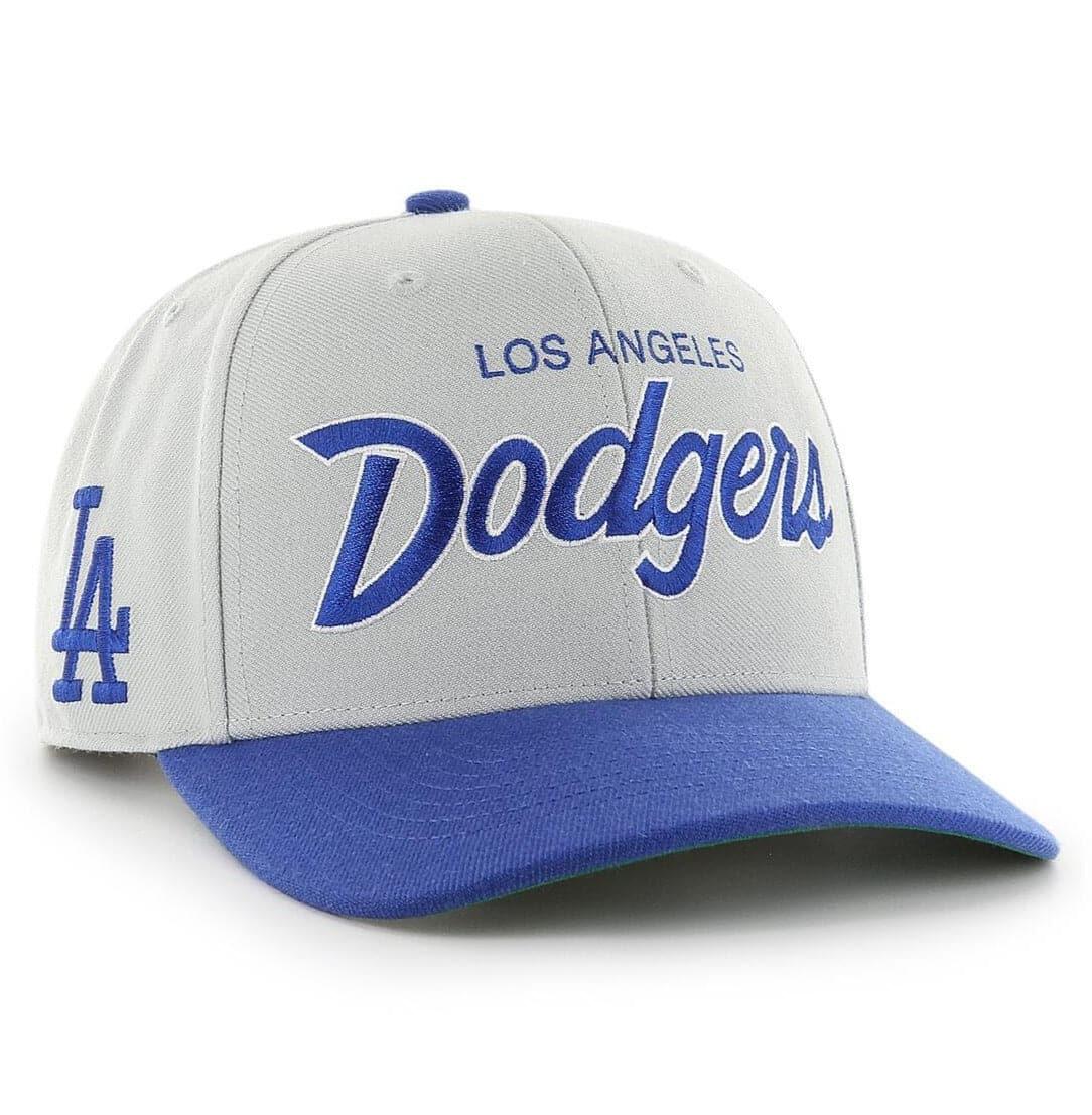 47 Brand Caps Los Angeles Dodgers ‘47 MLB Replica Script MVP DP Pre-Curved Snapback Hat - Grey