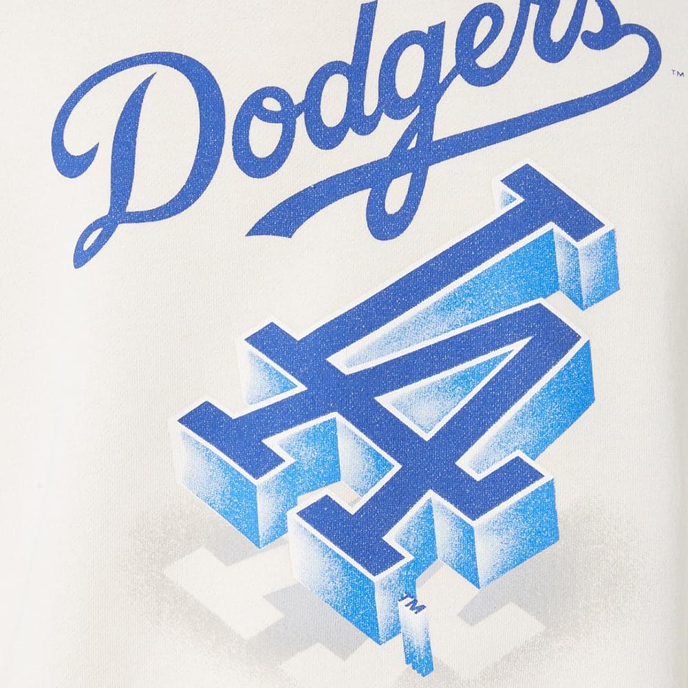 Majestic Athletic Jumpers Los Angeles Dodgers Majestic MLB 3D Drop Vintage Crew Jumper - Unbleached