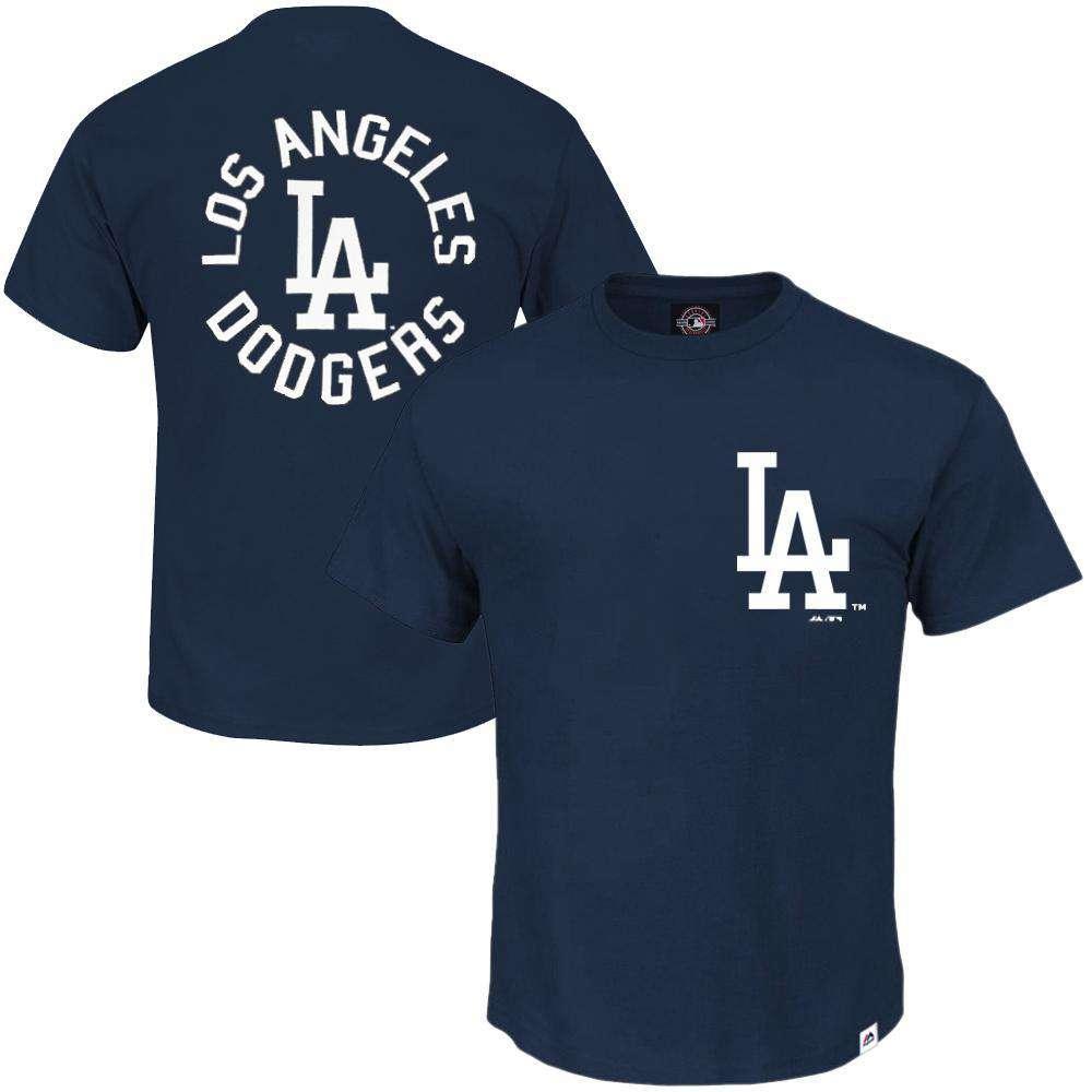 Majestic Athletic T-Shirts Los Angeles Dodgers Majestic MLB Fasden T-Shirt - Navy
