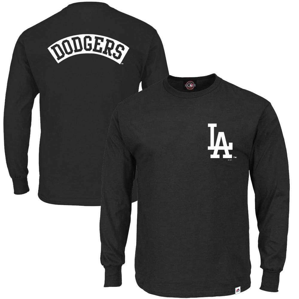Majestic Athletic Long Sleeve Tees Los Angeles Dodgers Majestic MLB Fentyn Long Sleeve T-Shirt - Black