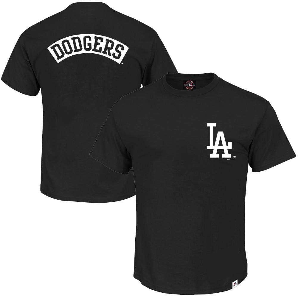 Majestic Athletic T-Shirts Los Angeles Dodgers Majestic MLB Finter T-Shirt - Black