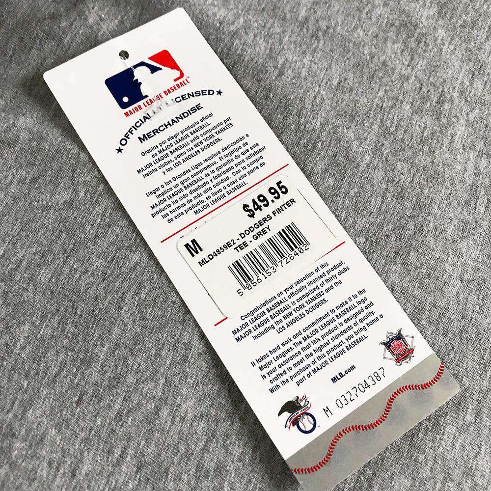 Majestic Athletic T-Shirts Los Angeles Dodgers Majestic MLB Finter T-Shirt - Grey