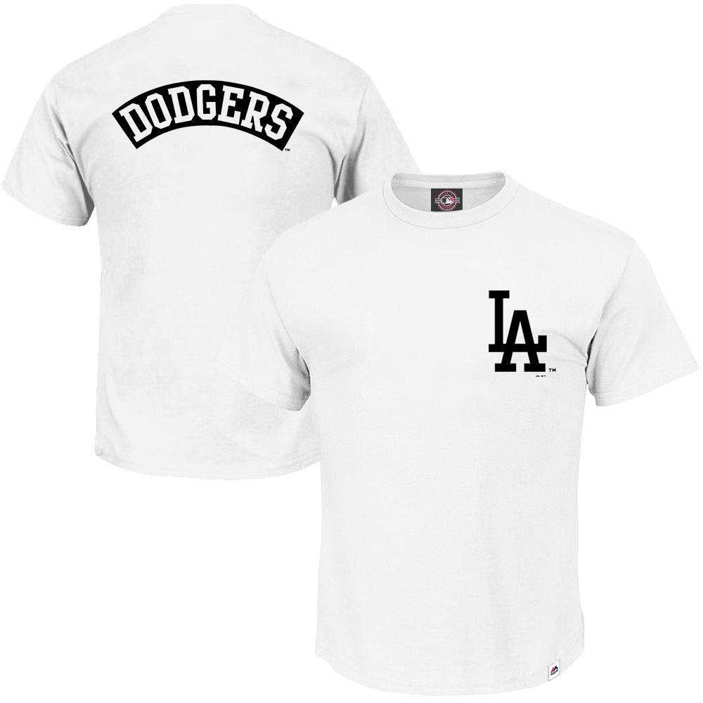 Majestic Athletic T-Shirts L Los Angeles Dodgers Majestic MLB Finter T-Shirt - White