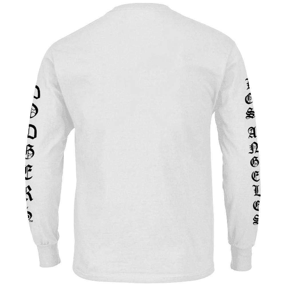 Majestic Athletic Long Sleeve Tees Los Angeles Dodgers Majestic MLB Gothic Long Sleeve T-Shirt - White
