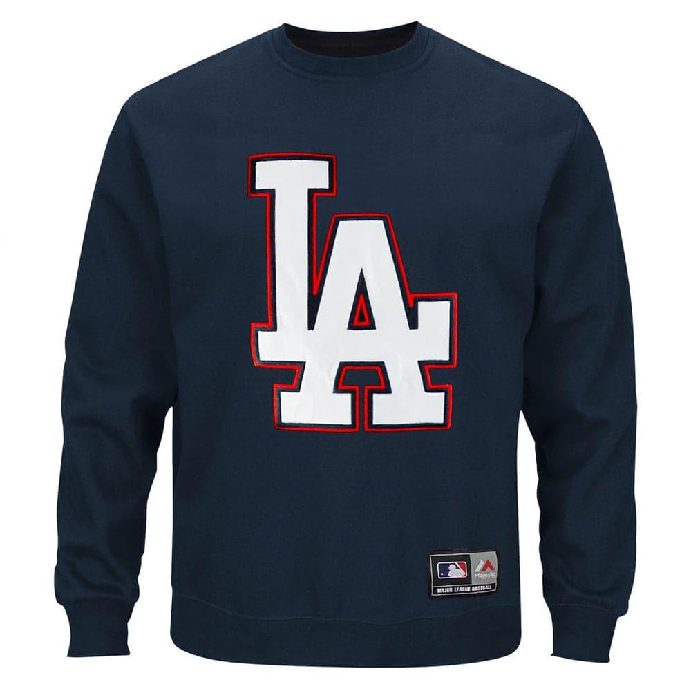 Majestic Athletic Jumpers Los Angeles Dodgers Majestic MLB Large Patch Logo Crew Jumper - Navy