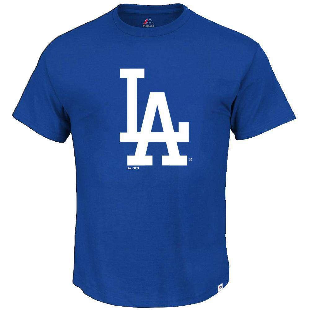 Majestic Athletic T-Shirts Los Angeles Dodgers Majestic MLB Precision Play T-Shirt - Blue
