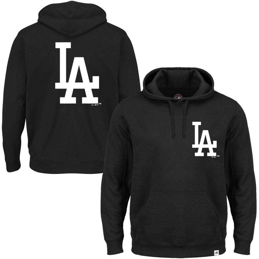 Majestic Athletic Jumpers S Los Angeles Dodgers Majestic MLB Remic Hoodie Jumper - Black