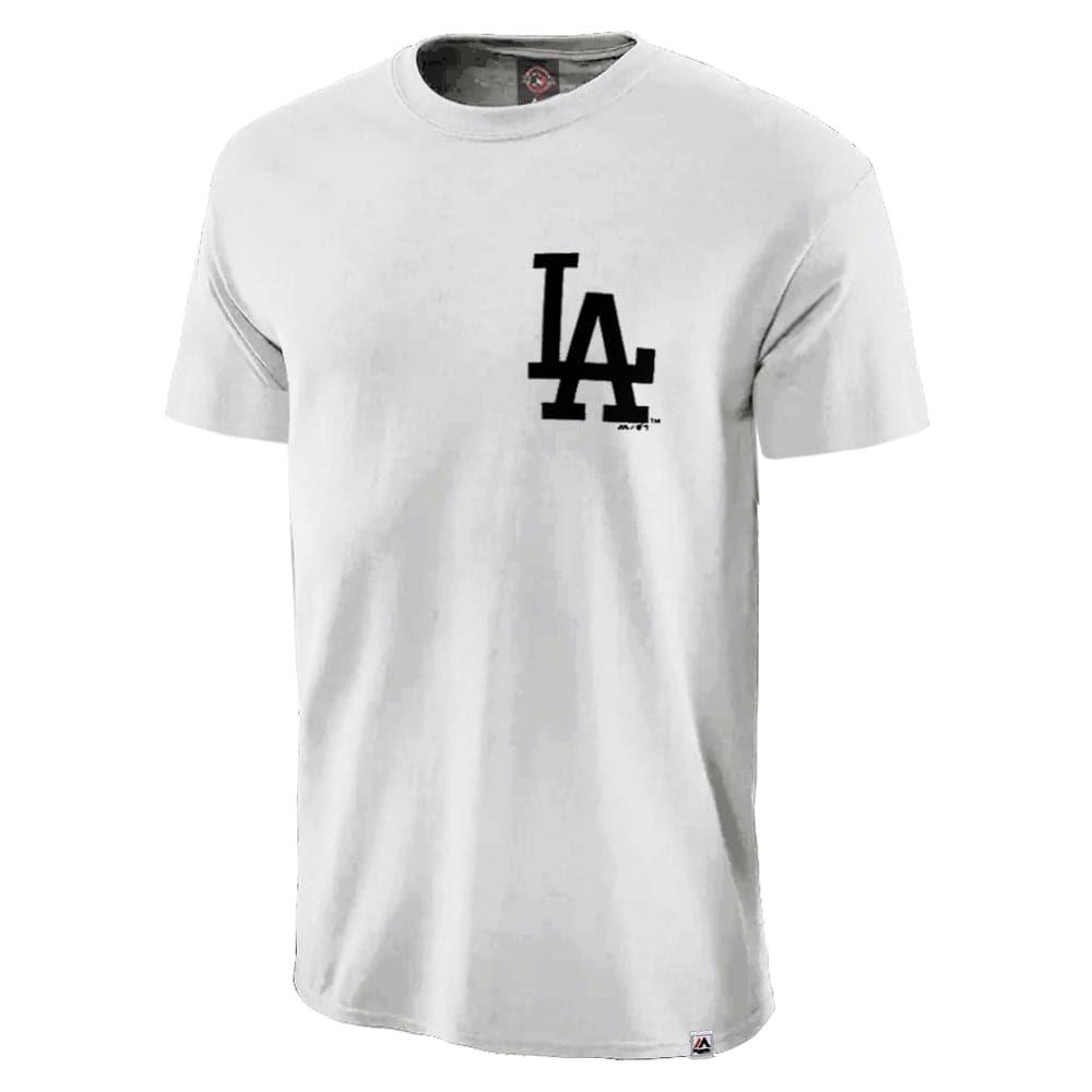 Majestic Athletic T-Shirts Los Angeles Dodgers Majestic MLB Syngar T-Shirt - Bone White