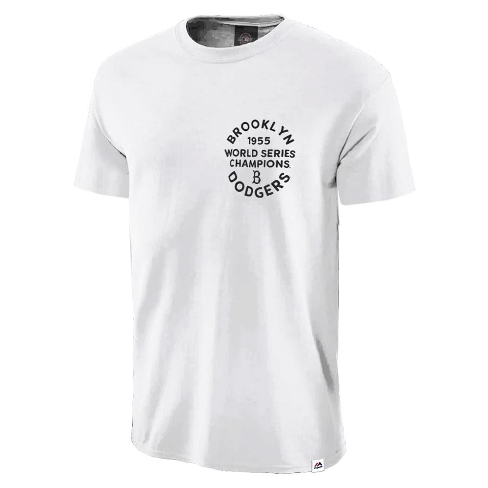 Majestic Athletic T-Shirts Los Angeles Dodgers Majestic MLB Throwback Champions T-Shirt - White