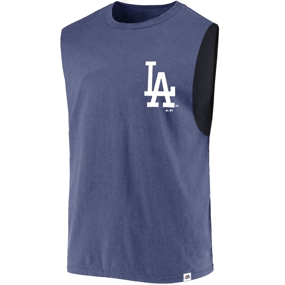 Majestic Athletic T-Shirts Los Angeles Dodgers Majestic MLB Vinny Muscle T-Shirt - Vintage Blue