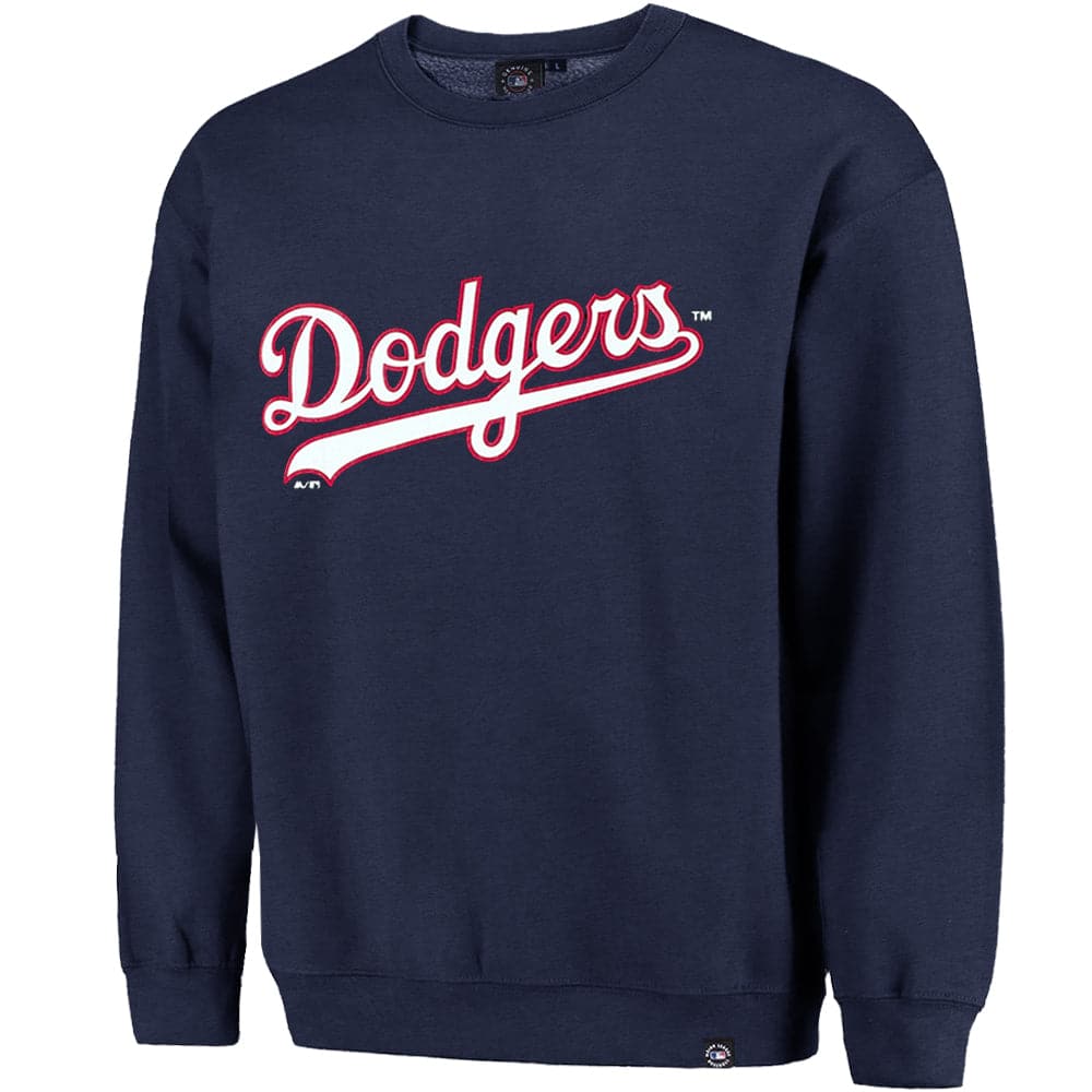 Majestic Athletic Jumpers Los Angeles Dodgers Majestic MLB Wordmark Vintage Crew Jumper - Navy