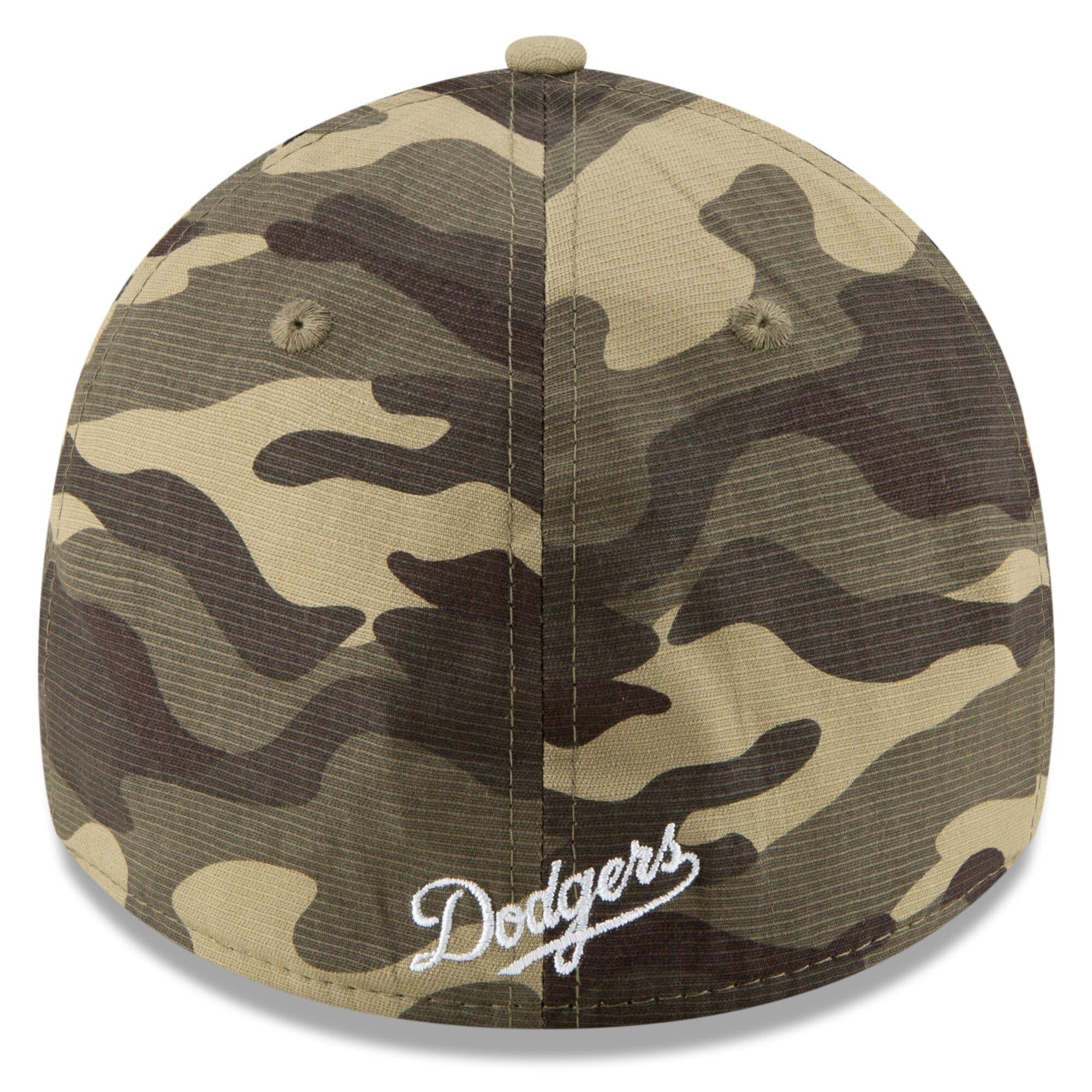 New Era Caps Los Angeles Dodgers New Era MLB 2021 Armed Forces 39THIRTY Flex Fit Curve Hat - Camo