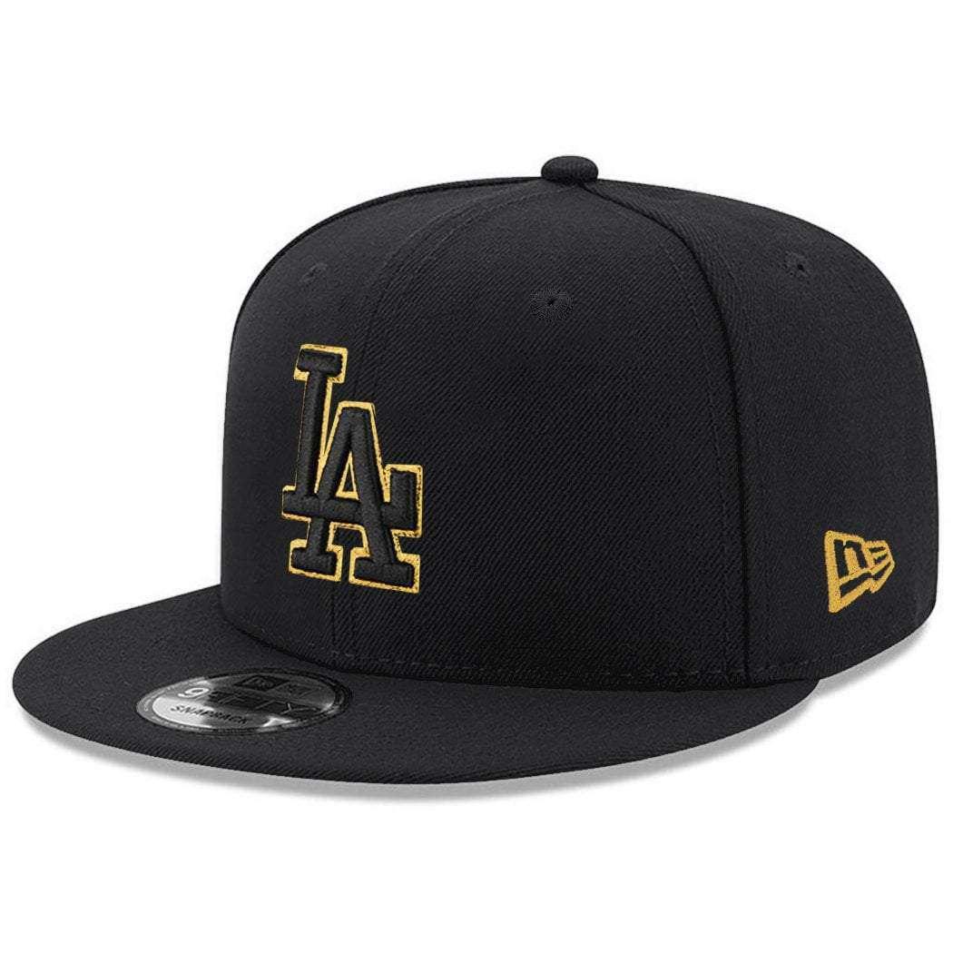 New Era Caps Los Angeles Dodgers New Era MLB Gold Logo 9FIFTY Snapback Hat - Black