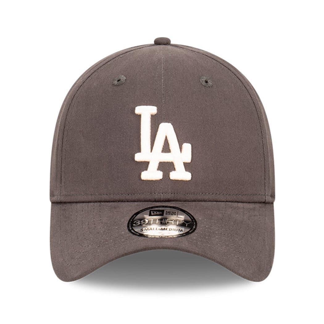 New Era Caps Los Angeles Dodgers New Era MLB Ivory Logo 39THIRTY Stretch Fit Curve Hat - Graphite