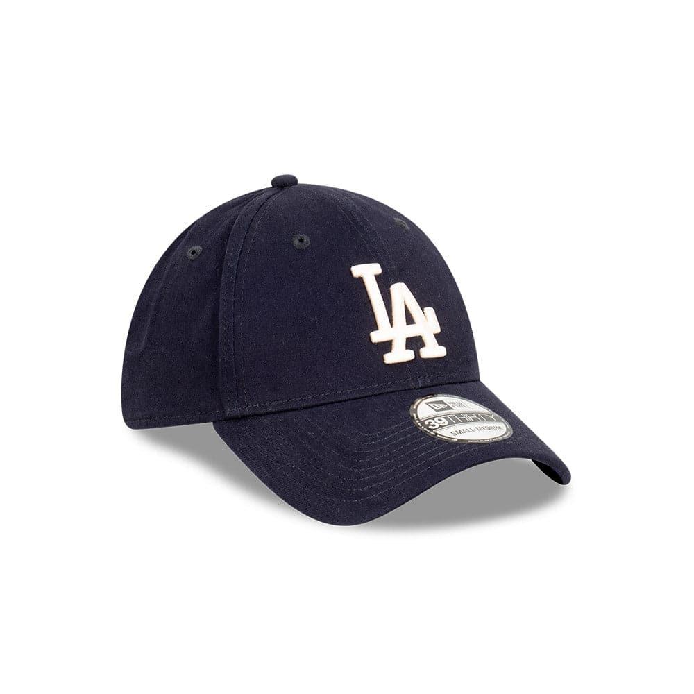 New Era Caps Los Angeles Dodgers New Era MLB Ivory Logo 39THIRTY Stretch Fit Curve Hat - Navy