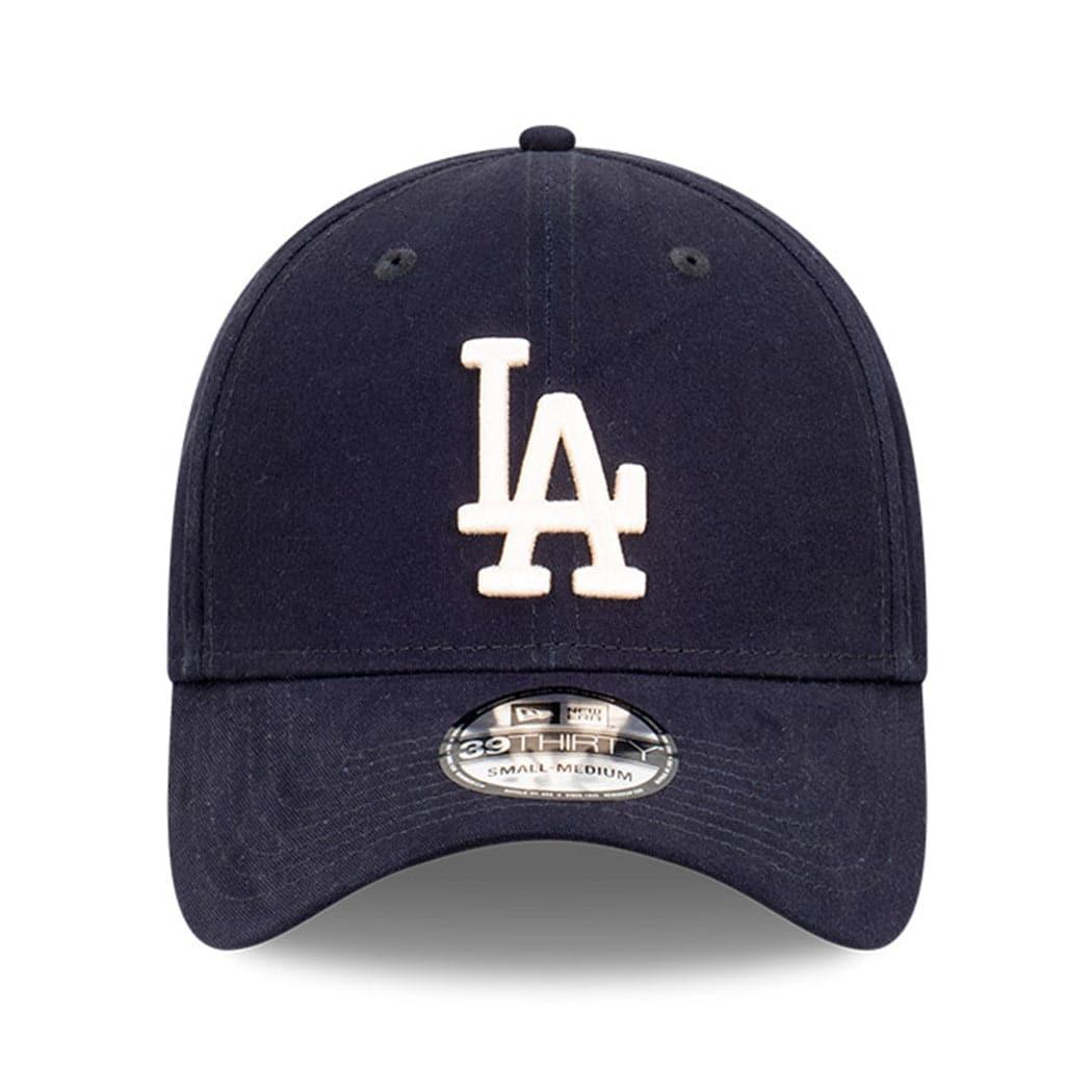 New Era Caps Los Angeles Dodgers New Era MLB Ivory Logo 39THIRTY Stretch Fit Curve Hat - Navy