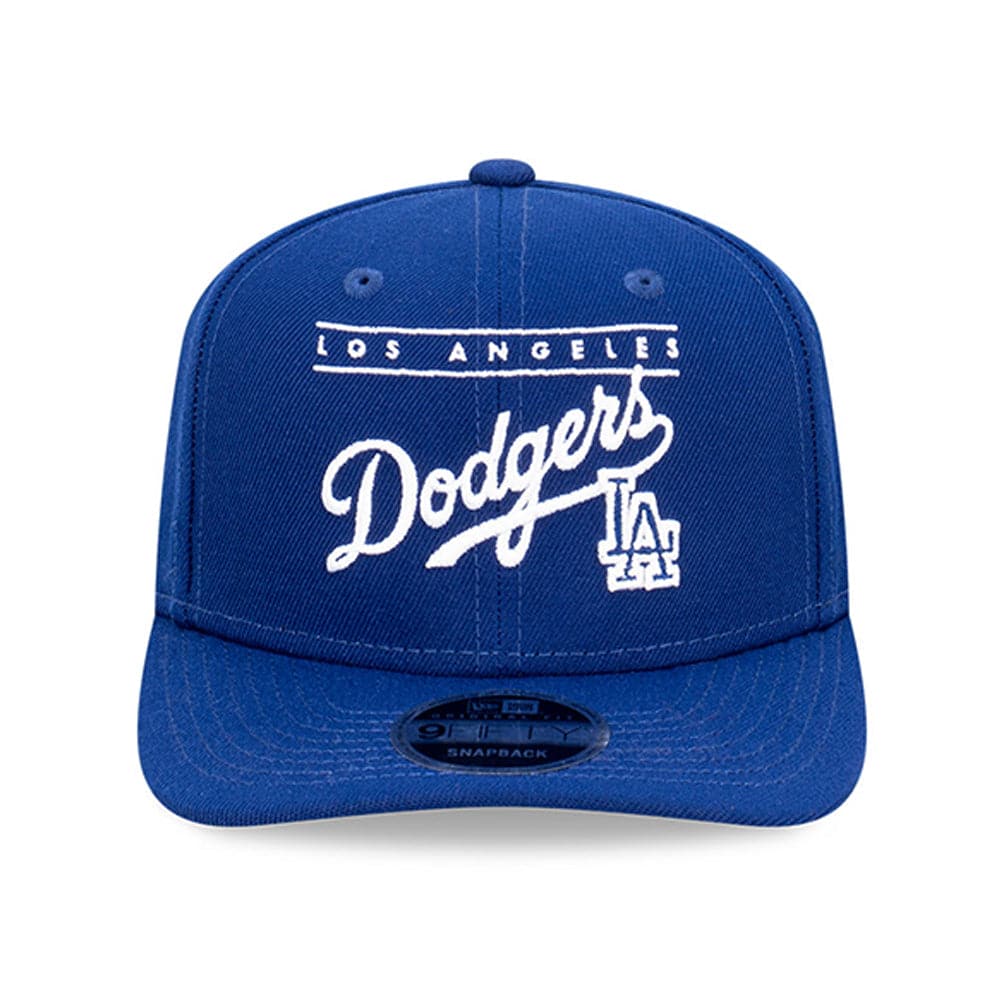 New Era Caps M/L Los Angeles Dodgers New Era MLB Line Script Pre-Curved 9FIFTY OF Snapback Hat - Blue