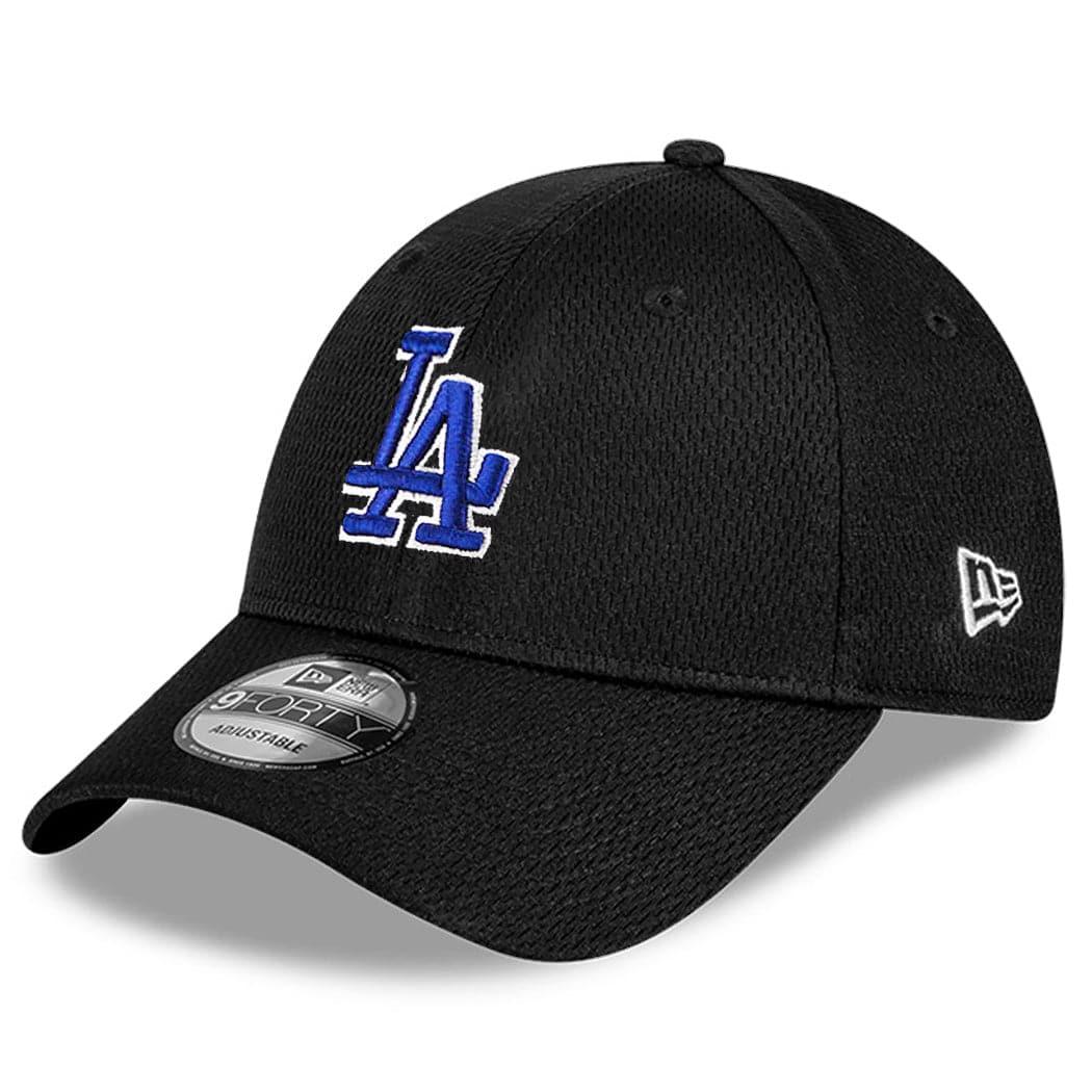 New Era Caps Los Angeles Dodgers New Era MLB Team Dash Mesh 9FORTY Stretch Snapback Curve Hat - Black