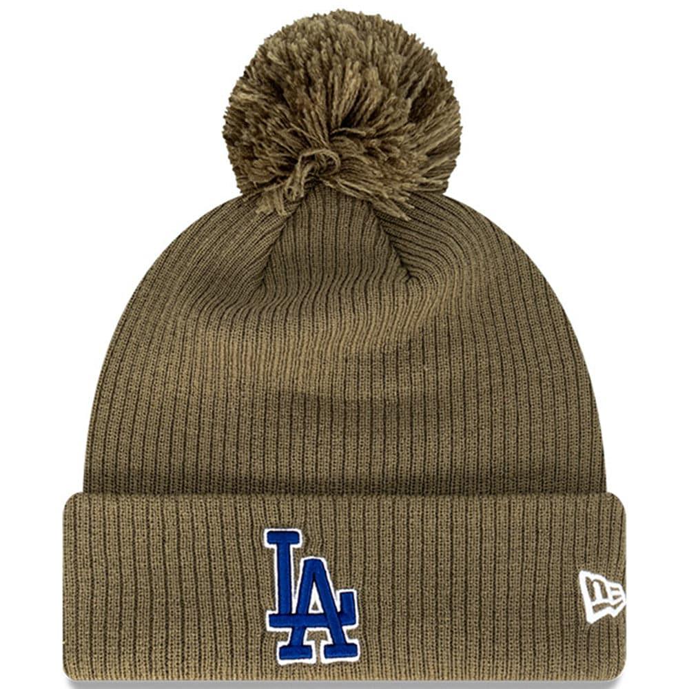 New Era Beanies Los Angeles Dodgers New Era MLB Team Pom Knit Beanie - Olive
