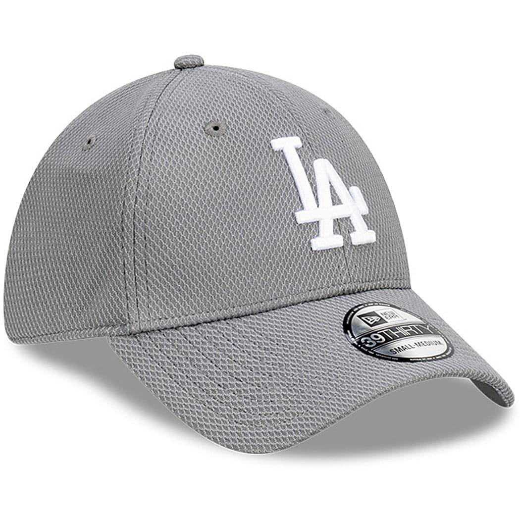 New Era Caps Los Angeles Dodgers New Era MLB Team Storm Diamond Era 39THIRTY Flex Fiit Curve Hat - Grey