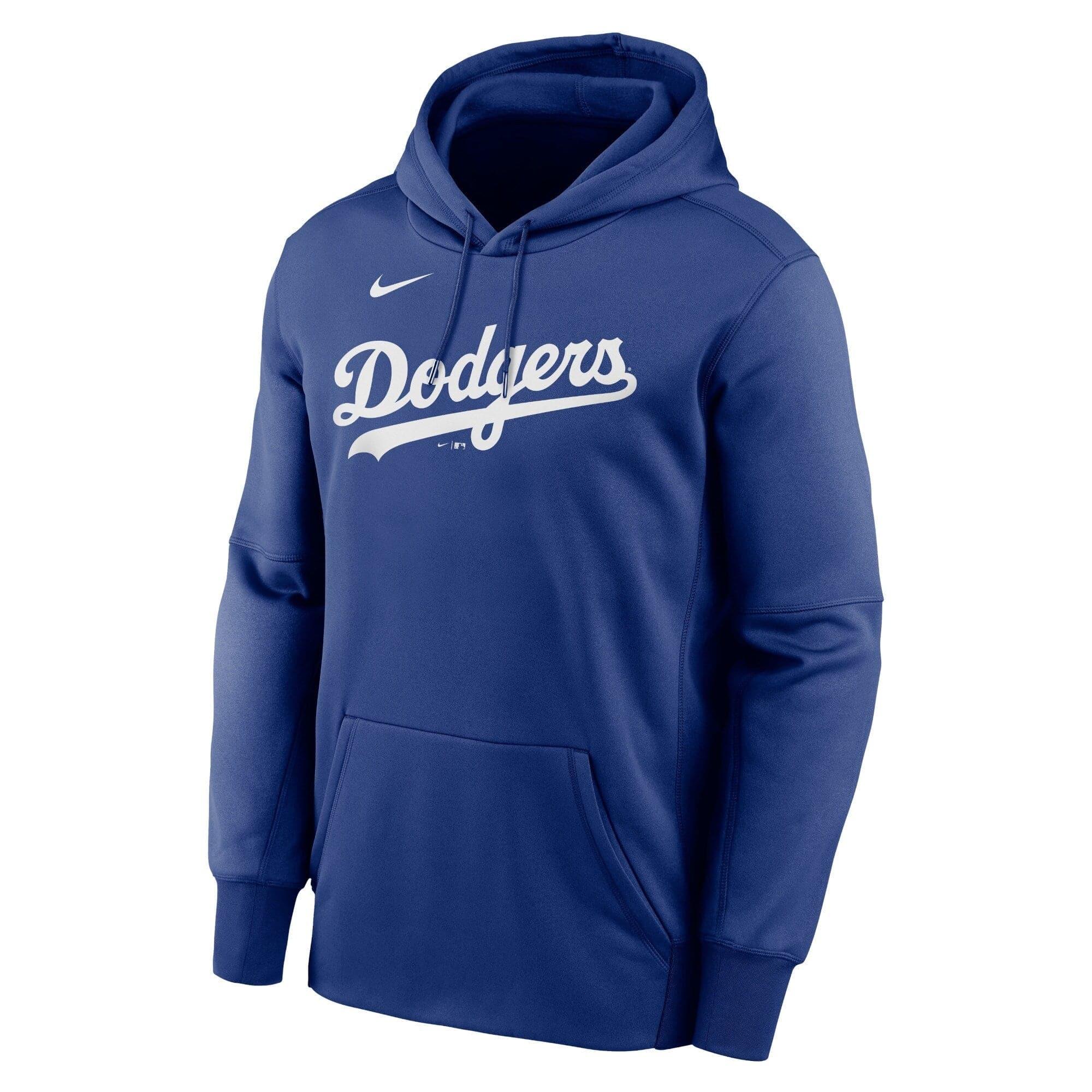 Nike Jumpers Los Angeles Dodgers Nike MLB Wordmark Therma Hoodie Jumper - Blue