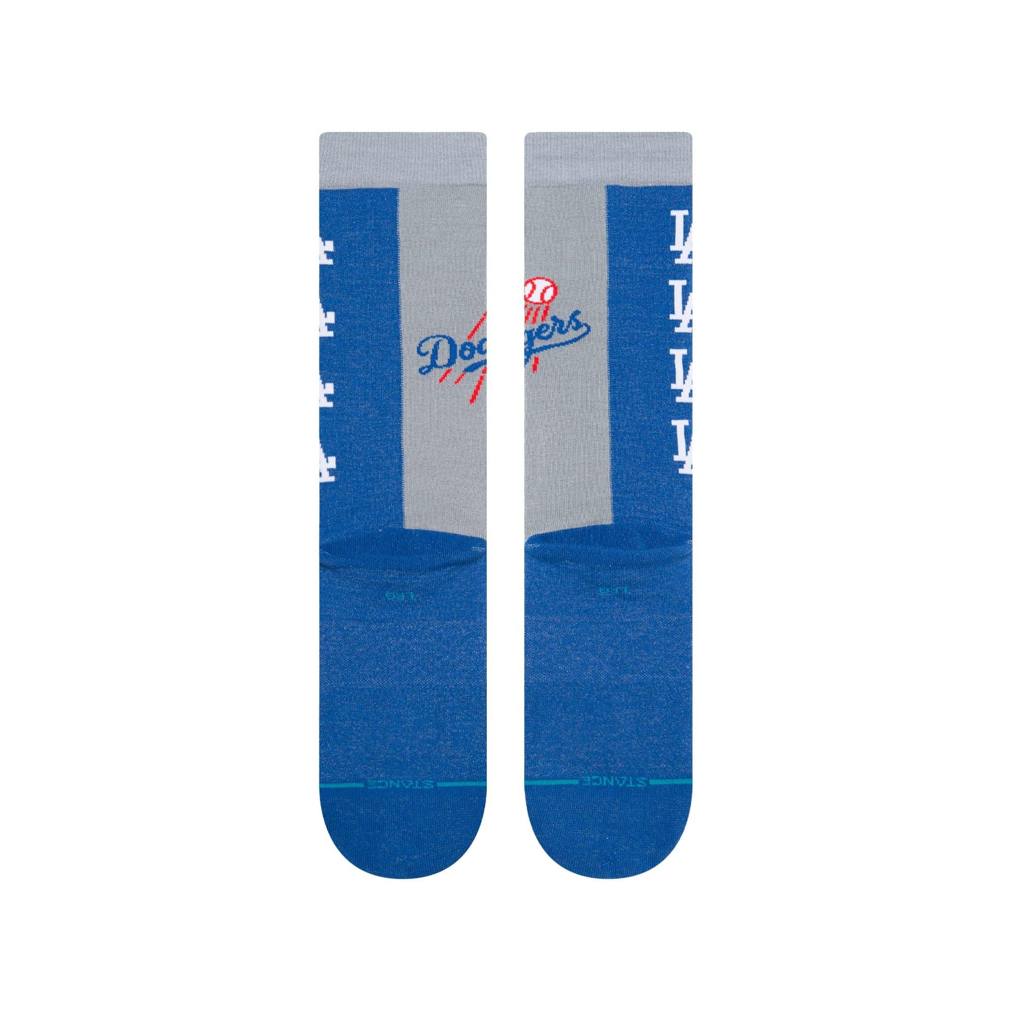 Stance Socks Large (9-12 US) Los Angeles Dodgers Stance MLB Grey Split Crew Socks - Royal