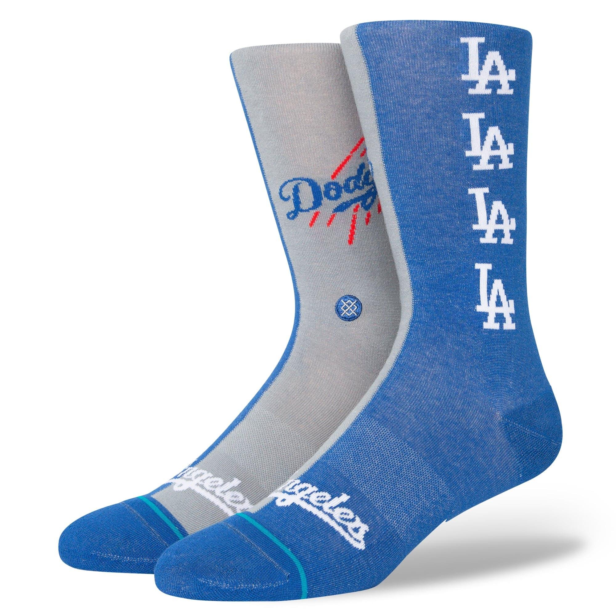 Stance Socks Large (9-12 US) Los Angeles Dodgers Stance MLB Grey Split Crew Socks - Royal