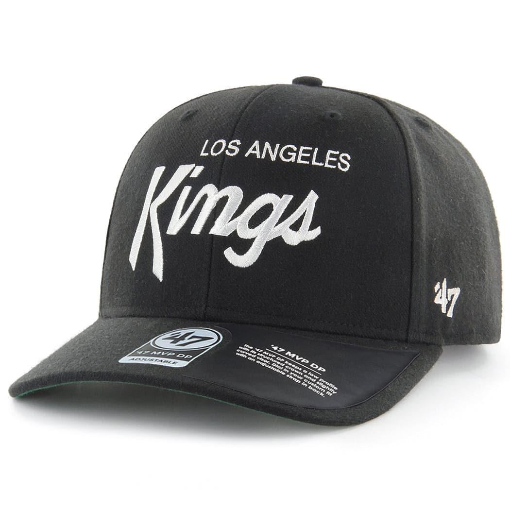 47 Brand Caps Los Angeles Kings ‘47 NHL Replica Script MVP DP Pre-Curved Snapback Hat - Black