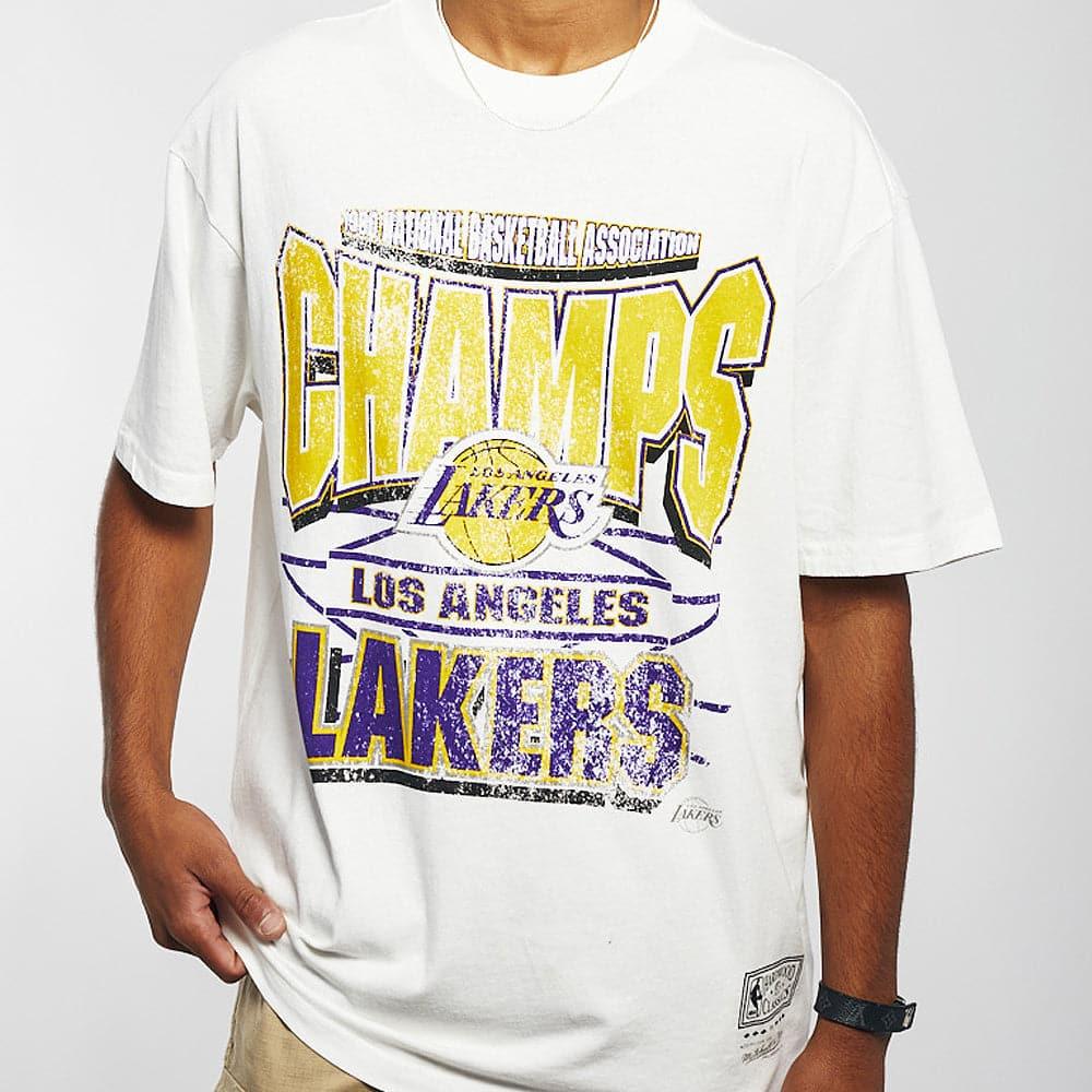 Mitchell And Ness T-Shirts Los Angeles Lakers Mitchell & Ness NBA 1980 Champs Vintage T-Shirt - Vintage White